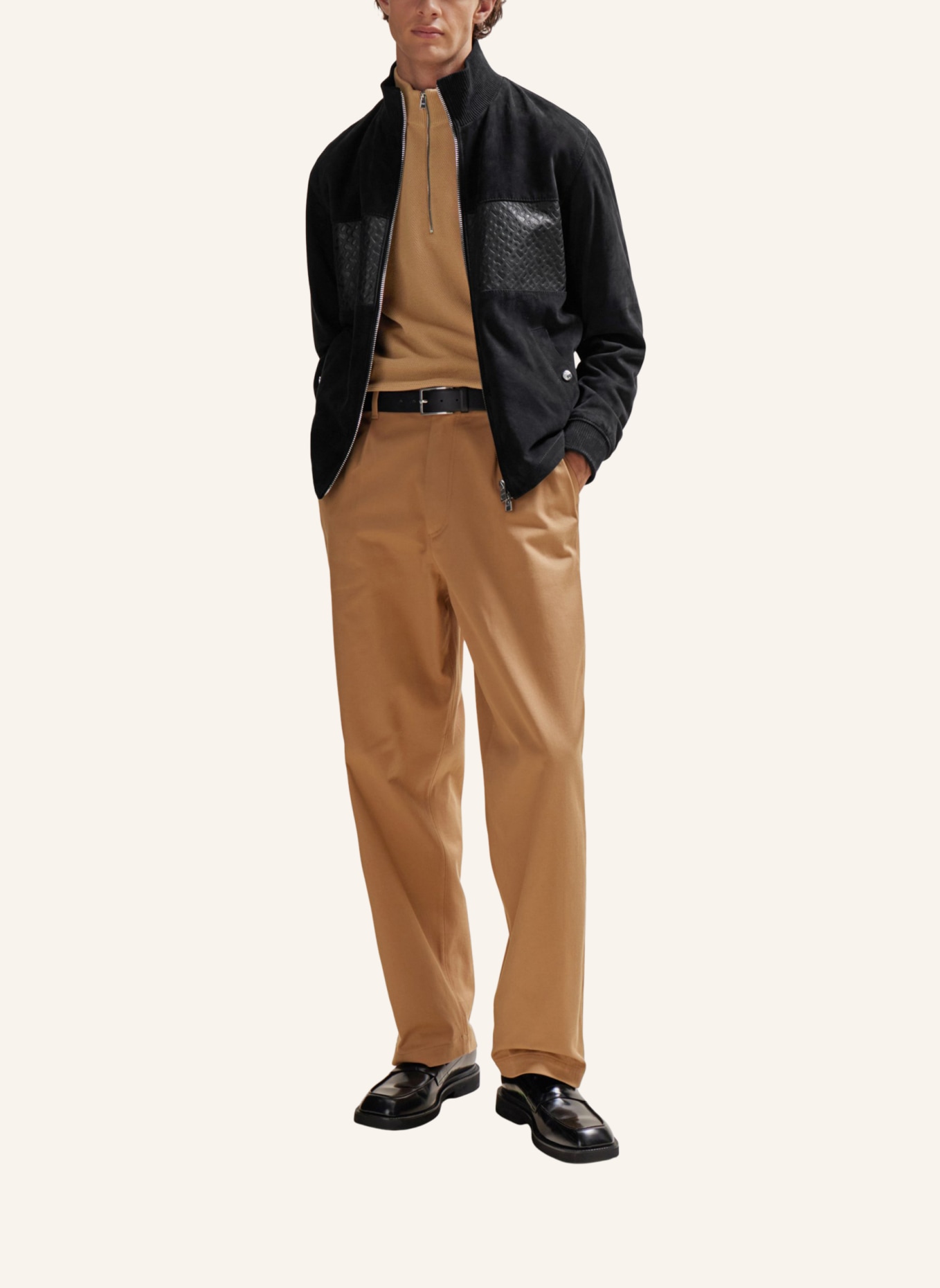 BOSS Pullover EBRANDO-P Regular Fit, Farbe: BEIGE (Bild 5)