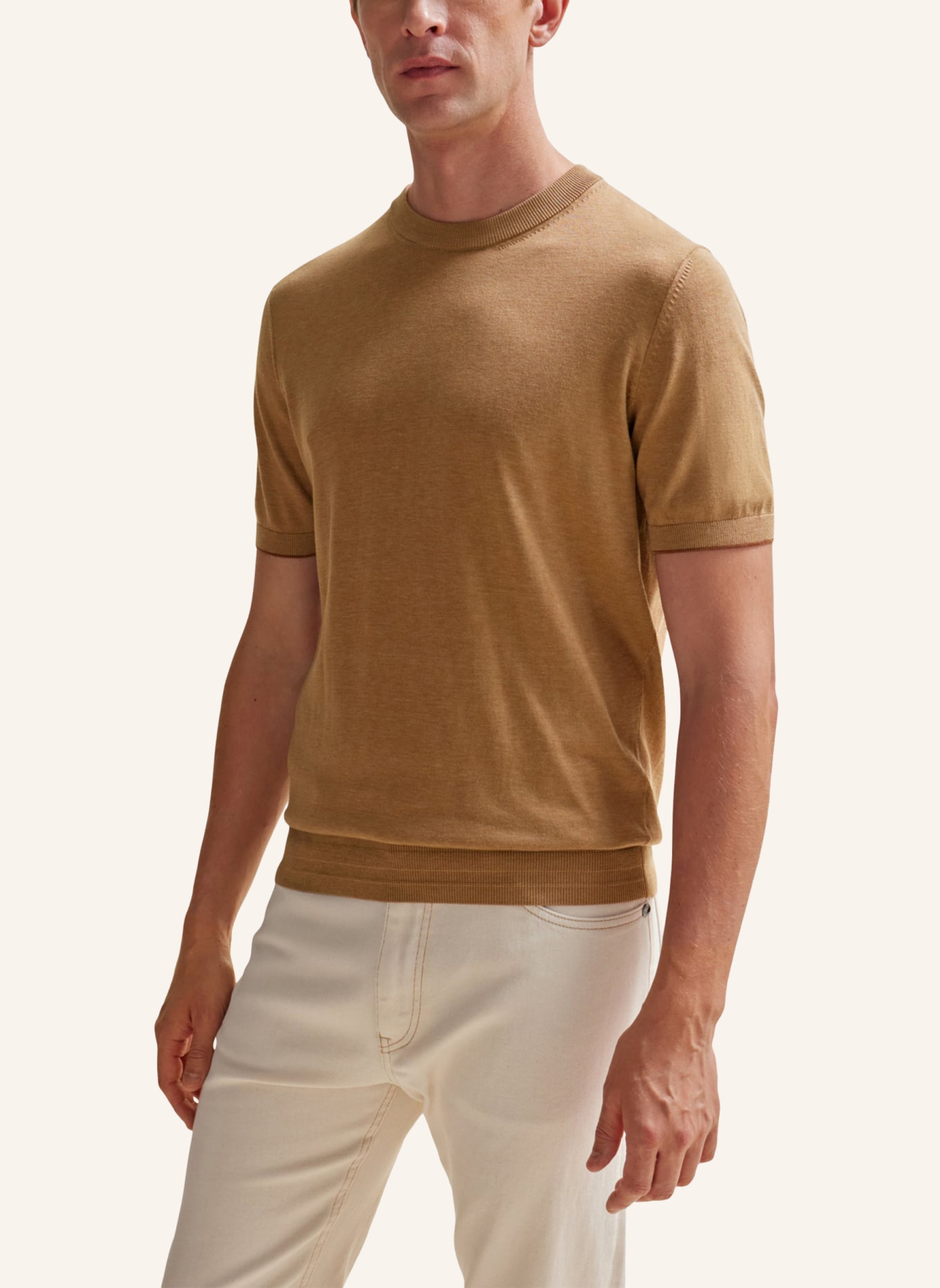 BOSS Pullover L-PORTO Regular Fit, Farbe: BEIGE (Bild 4)