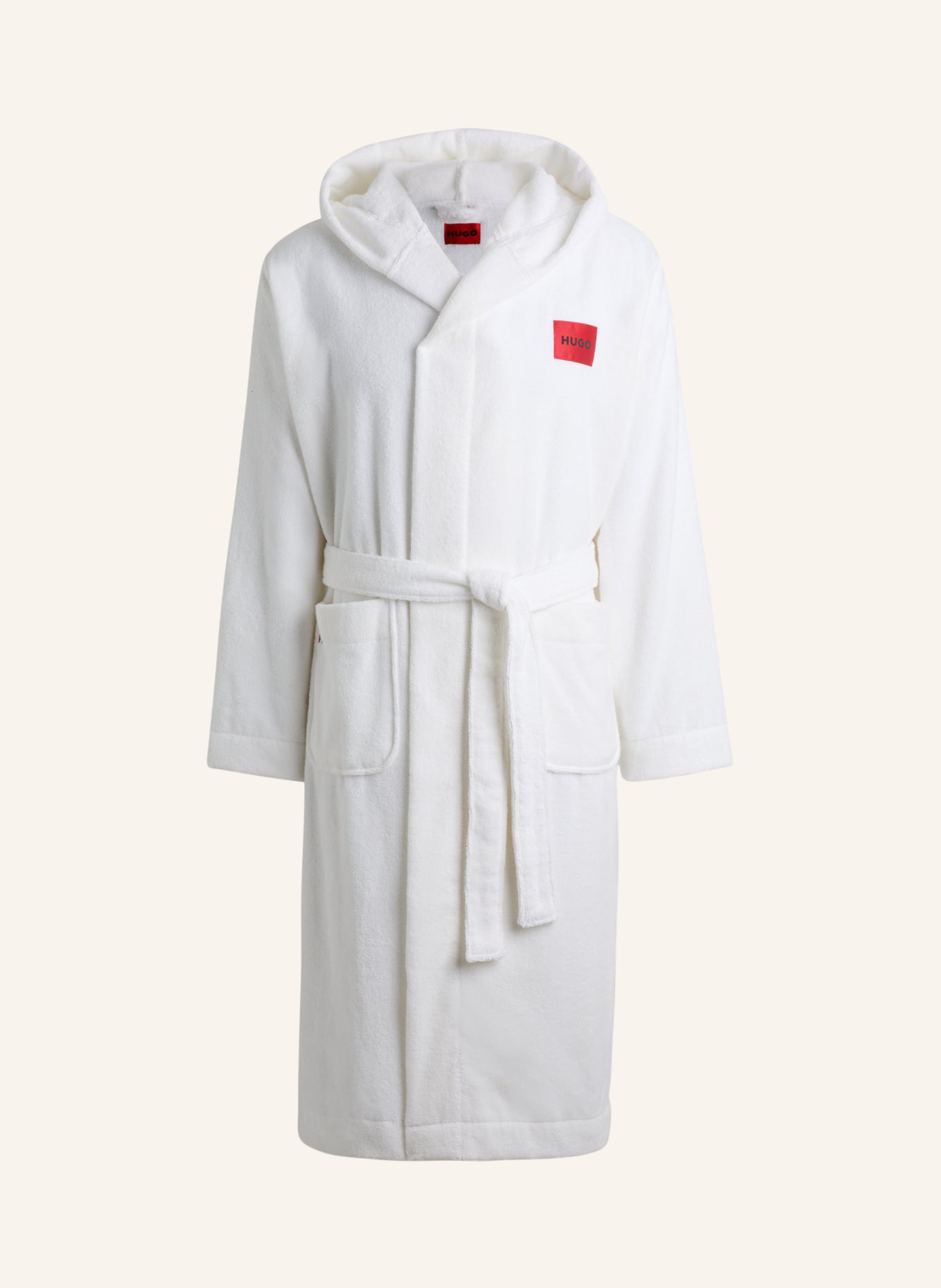 HUGO Morgenmantel TERRY GOWN HOODED, Farbe: WEISS (Bild 1)