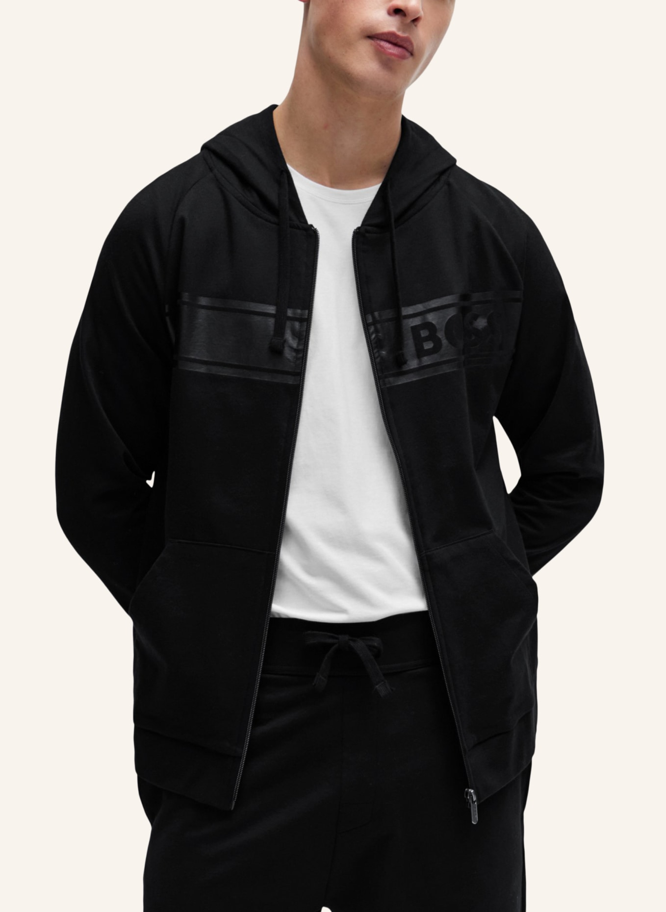 BOSS Loungewear Jacke AUTHENTIC JACKET H Regular Fit, Farbe: SCHWARZ (Bild 4)