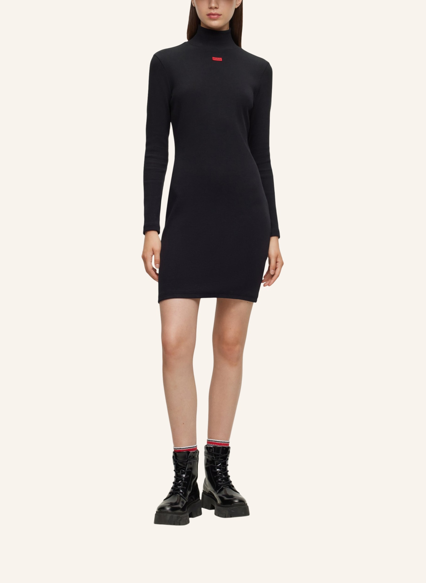 HUGO Jersey-Kleid NALONIKI Slim Fit, Farbe: SCHWARZ (Bild 5)