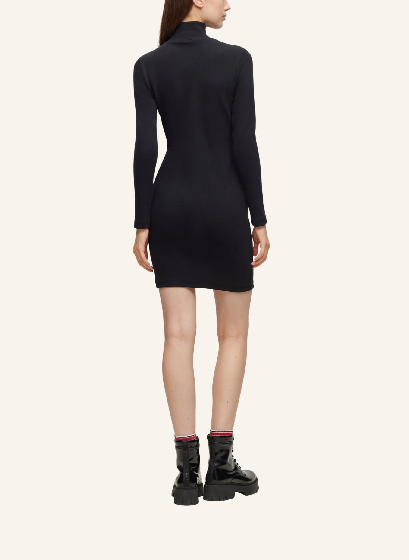 HUGO Jersey-Kleid NALONIKI Slim Fit, Farbe: SCHWARZ (Bild 2)