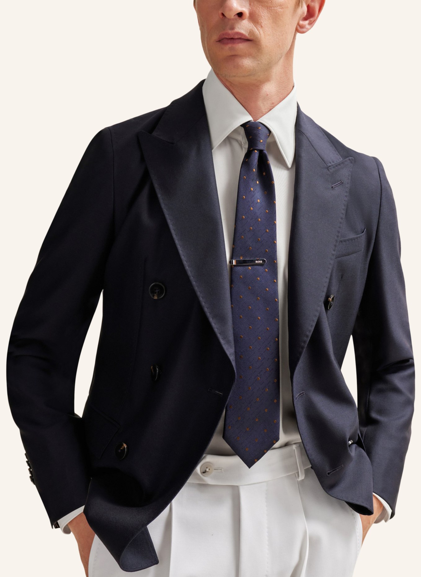 BOSS Krawatte L-TIE CM 7,5 - 223, Farbe: DUNKELBLAU (Bild 3)