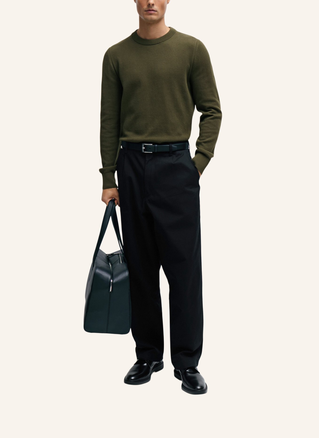 BOSS Pullover ECAIO-P Regular Fit, Farbe: DUNKELGRÜN (Bild 5)