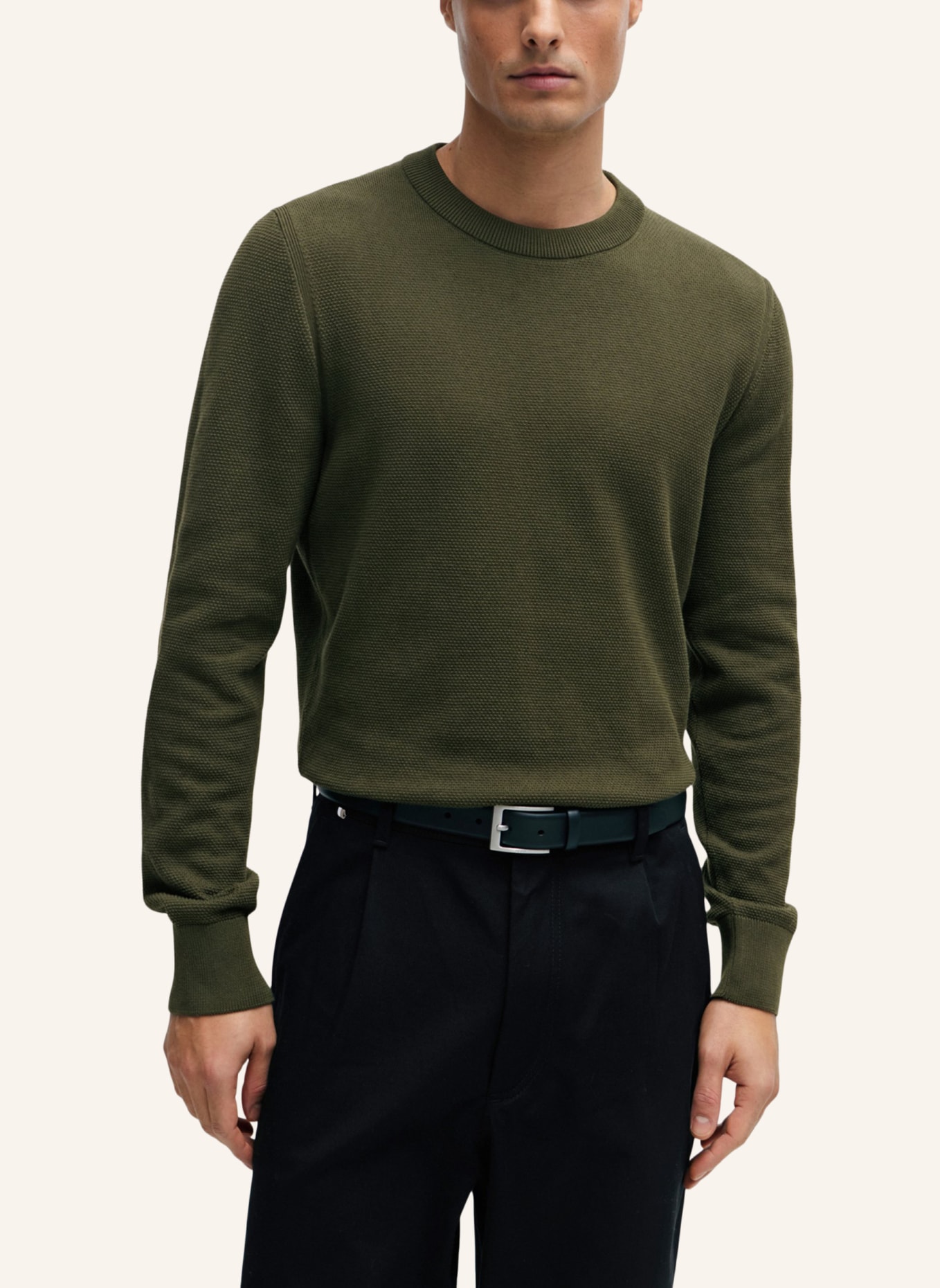 BOSS Pullover ECAIO-P Regular Fit, Farbe: DUNKELGRÜN (Bild 4)