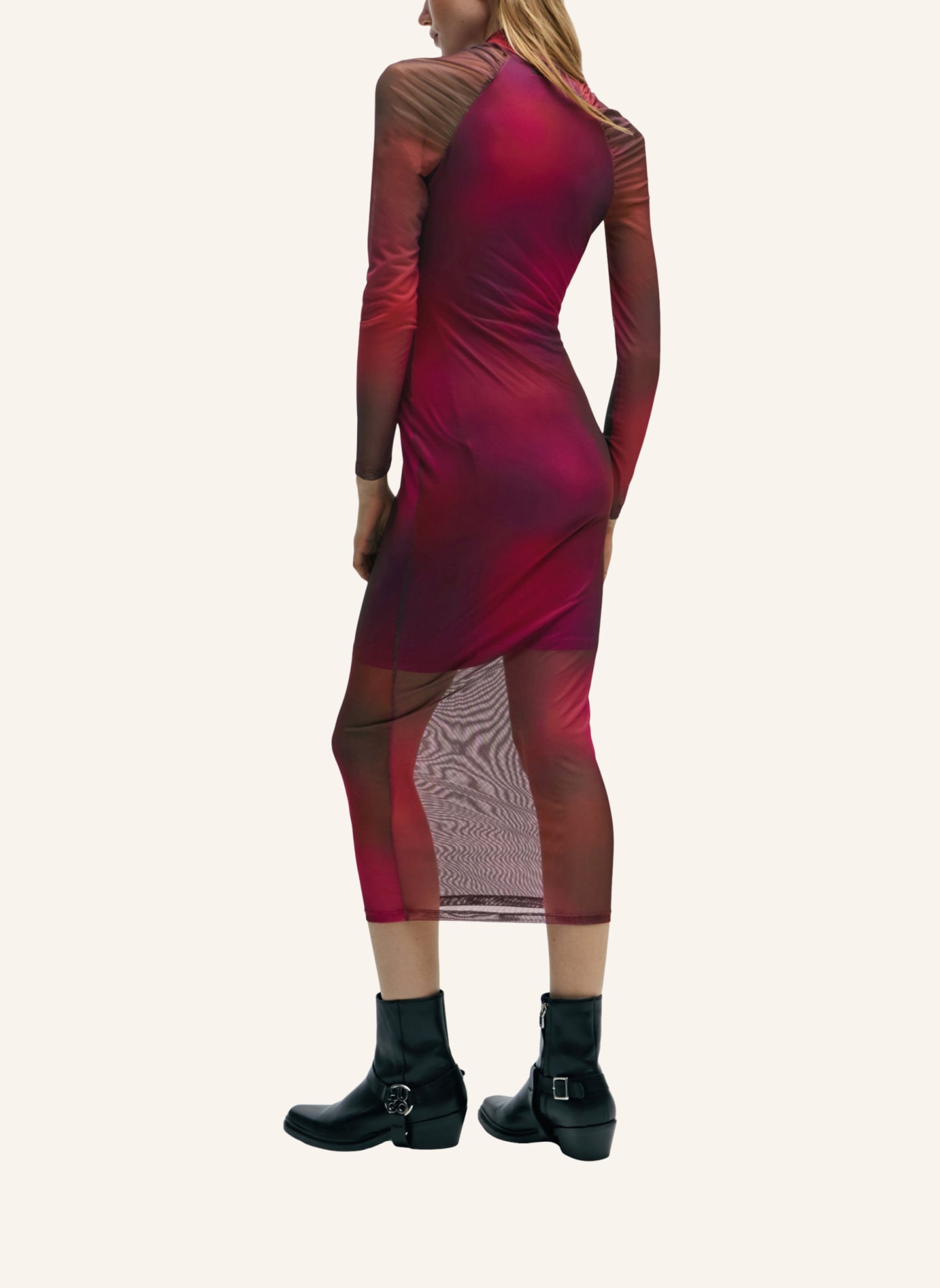 HUGO Jersey-Kleid NORTENSIS Slim Fit, Farbe: DUNKELROT (Bild 2)
