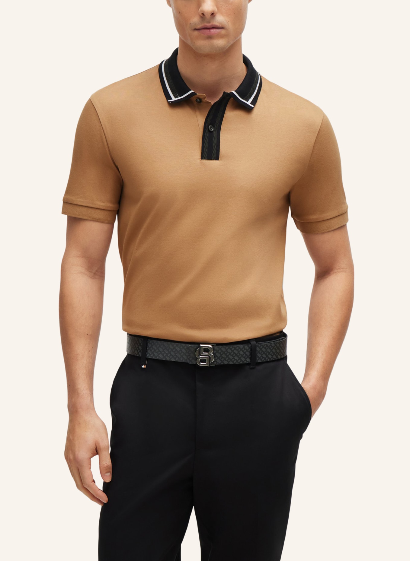 BOSS Poloshirt PHILLIPSON 36 Slim Fit, Farbe: BEIGE (Bild 4)