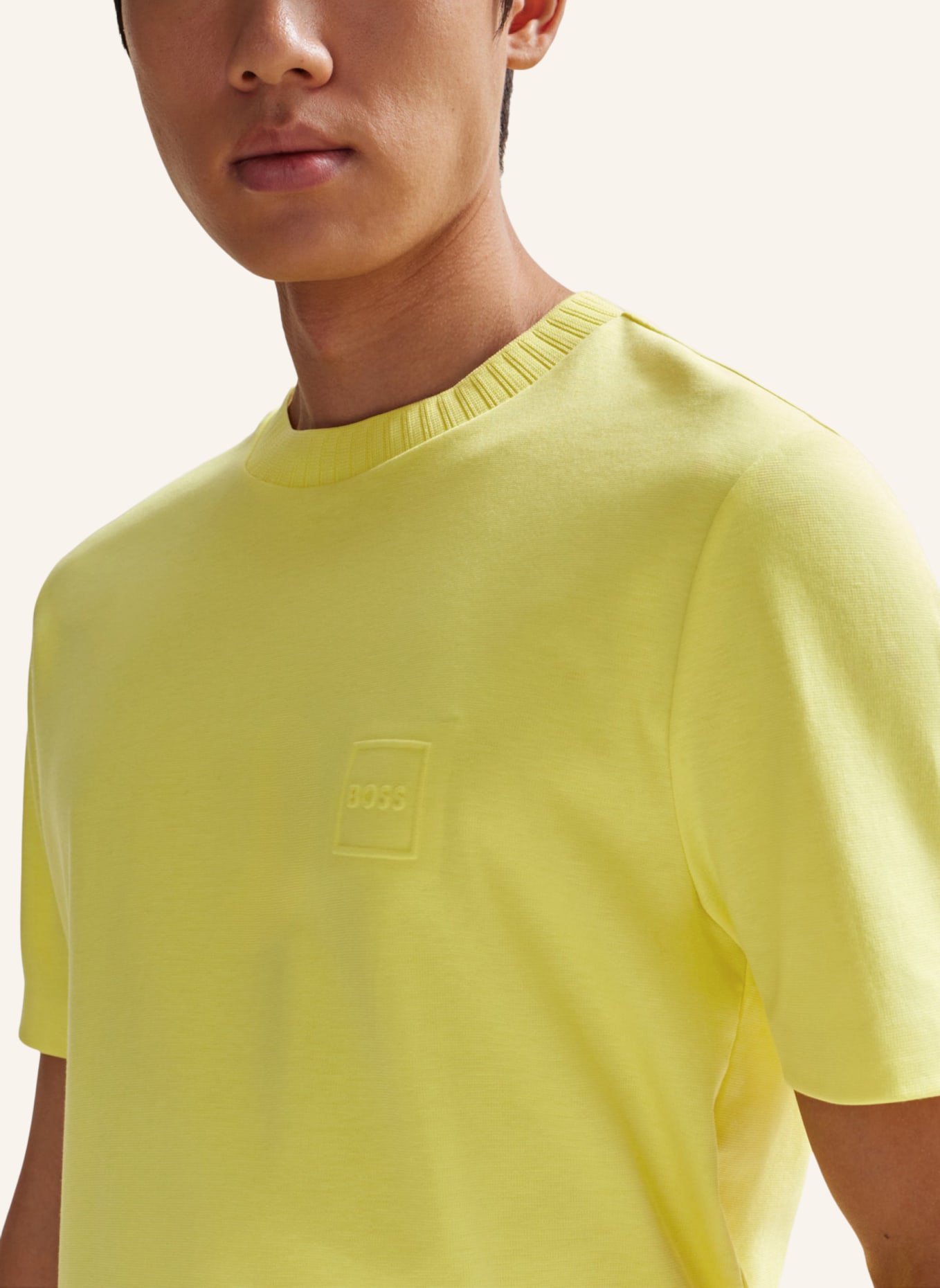 BOSS T-Shirt P-TIBURT 428 Regular Fit, Farbe: GELB (Bild 3)