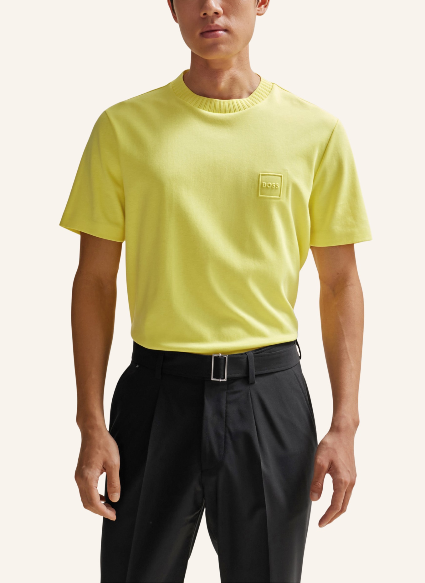 BOSS T-Shirt P-TIBURT 428 Regular Fit, Farbe: GELB (Bild 4)
