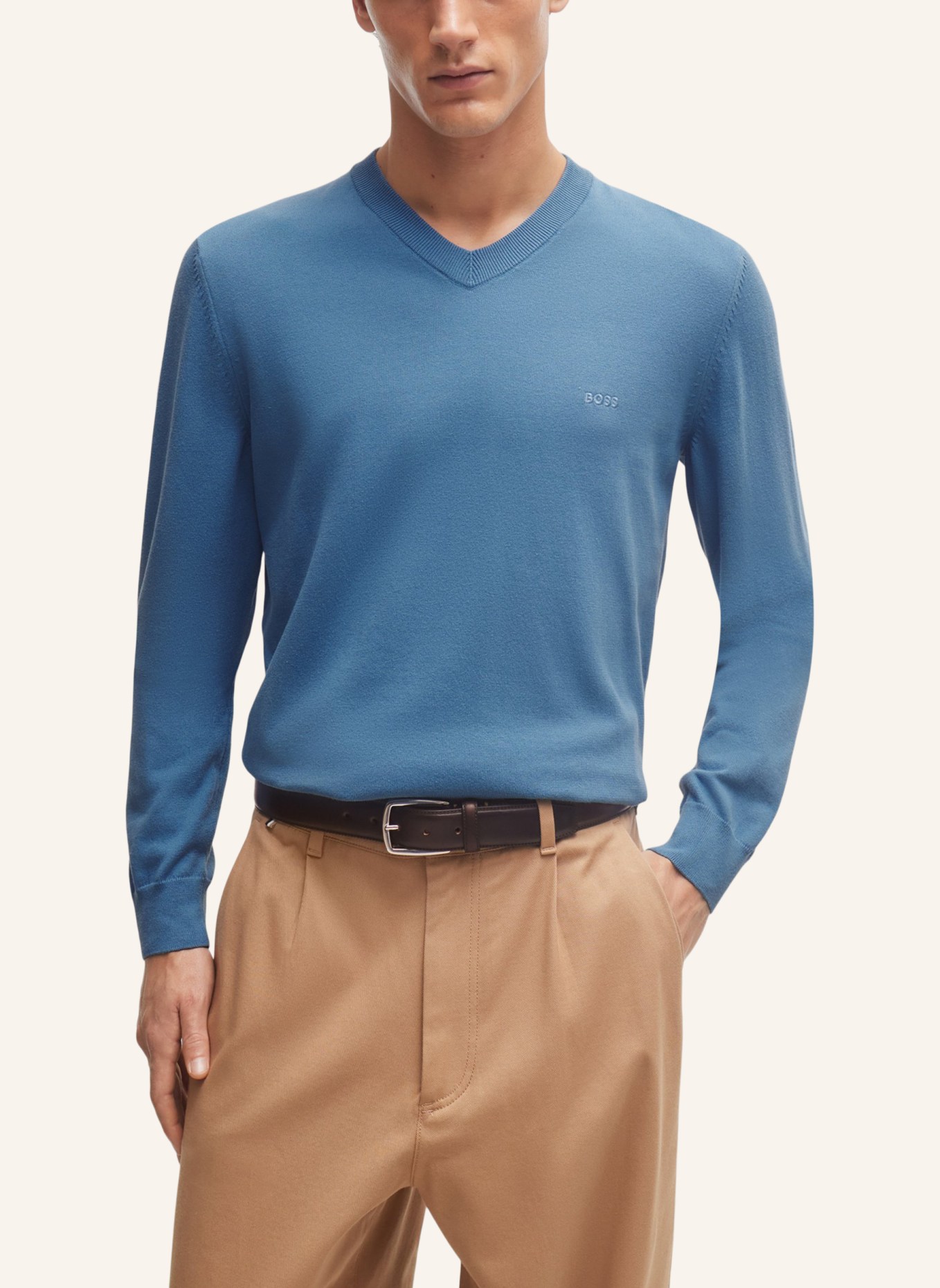 BOSS Pullover PACELLO-L Regular Fit, Farbe: HELLBLAU (Bild 4)