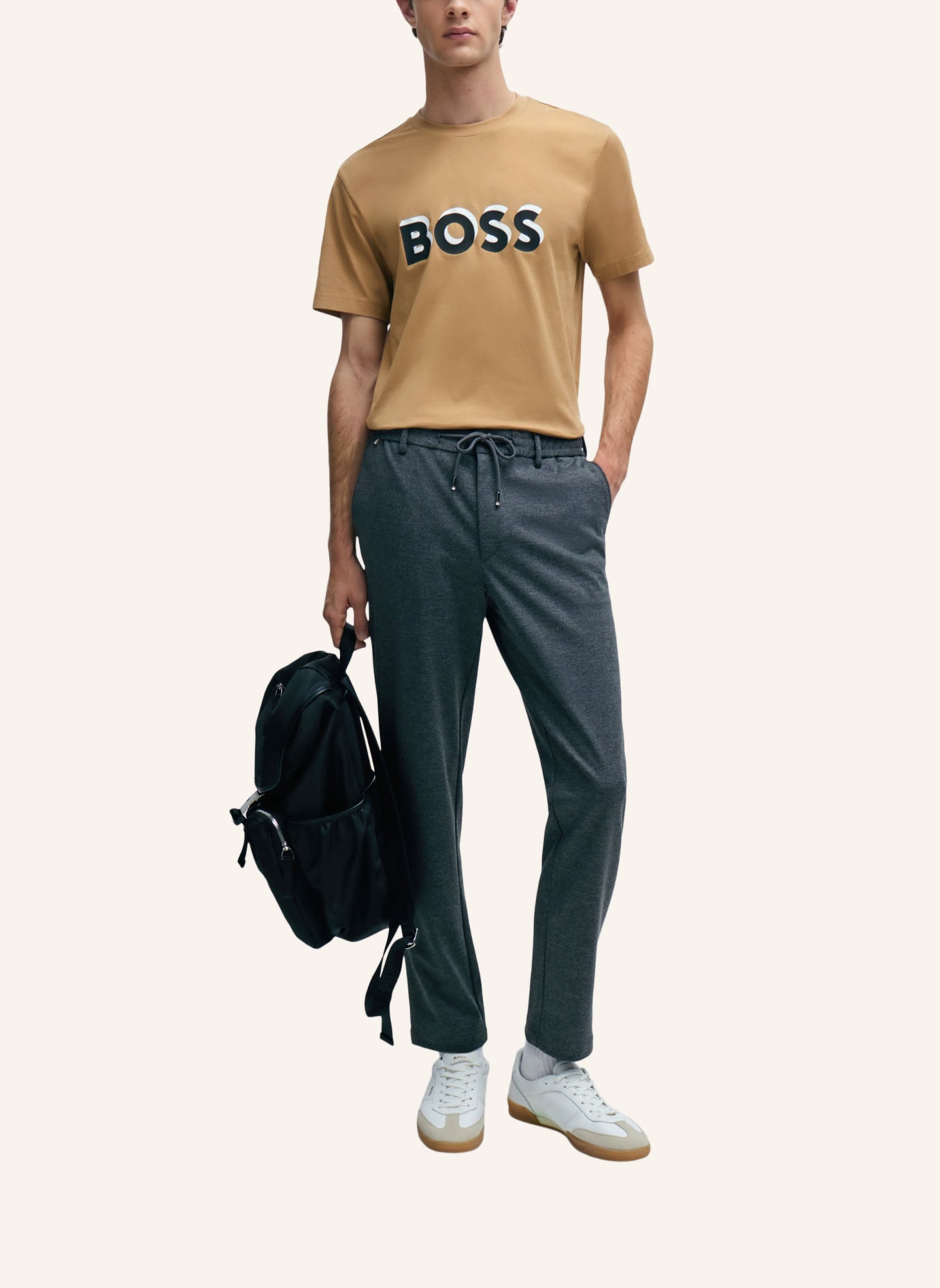 BOSS T-Shirt TIBURT 427 Regular Fit, Farbe: BEIGE (Bild 5)