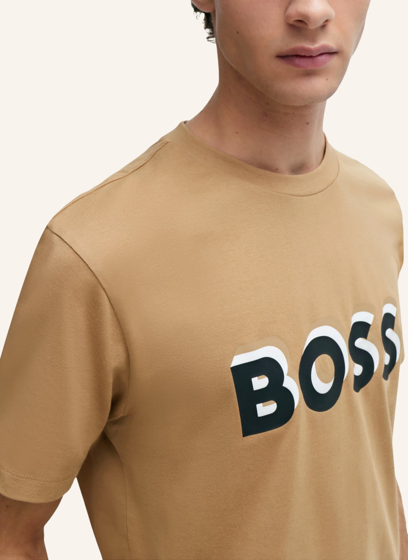 BOSS T-Shirt TIBURT 427 Regular Fit, Farbe: BEIGE (Bild 3)