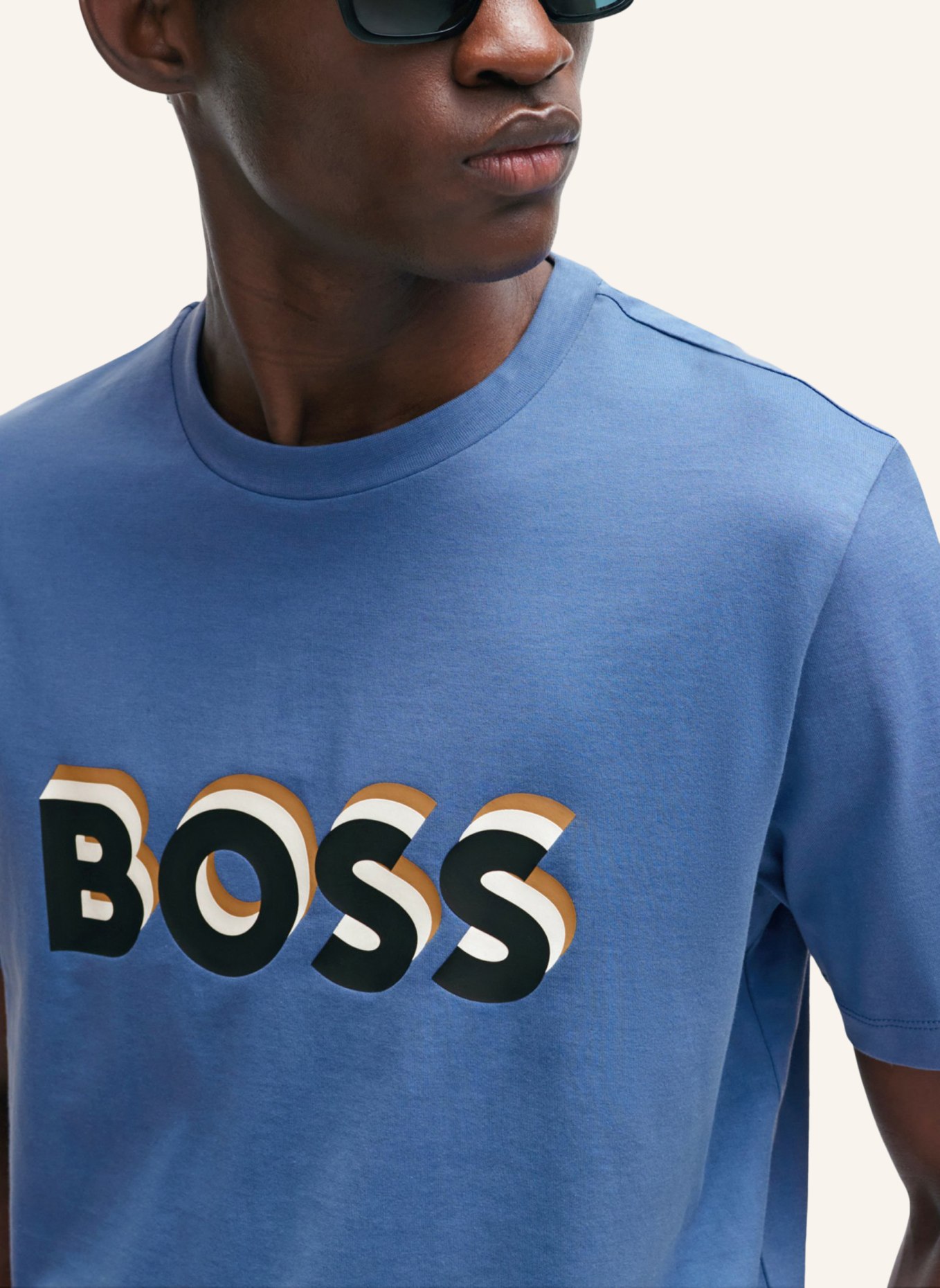 BOSS T-Shirt TIBURT 427 Regular Fit, Farbe: BLAU (Bild 3)
