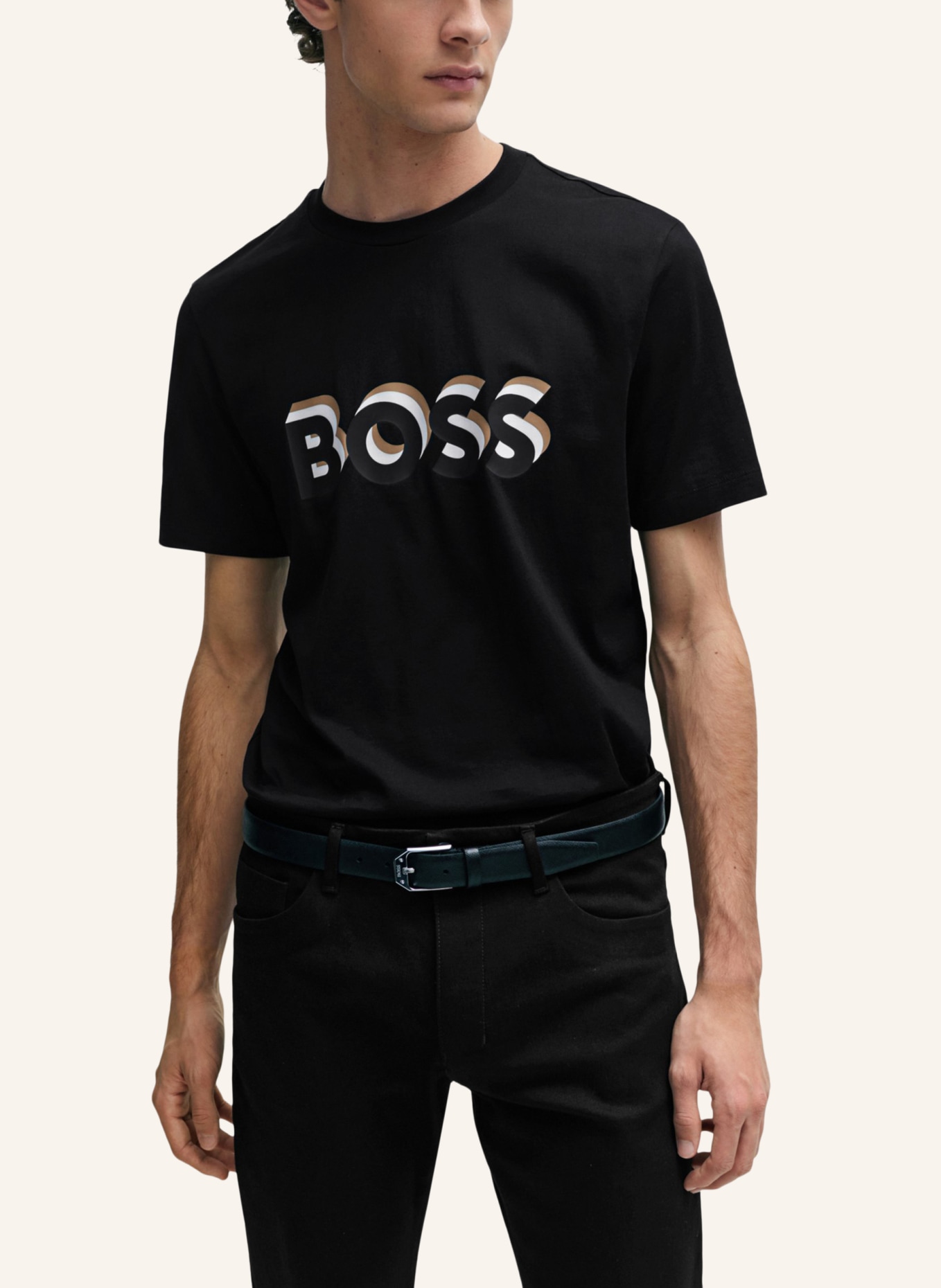 BOSS T-Shirt TIBURT 427 Regular Fit, Farbe: SCHWARZ (Bild 4)