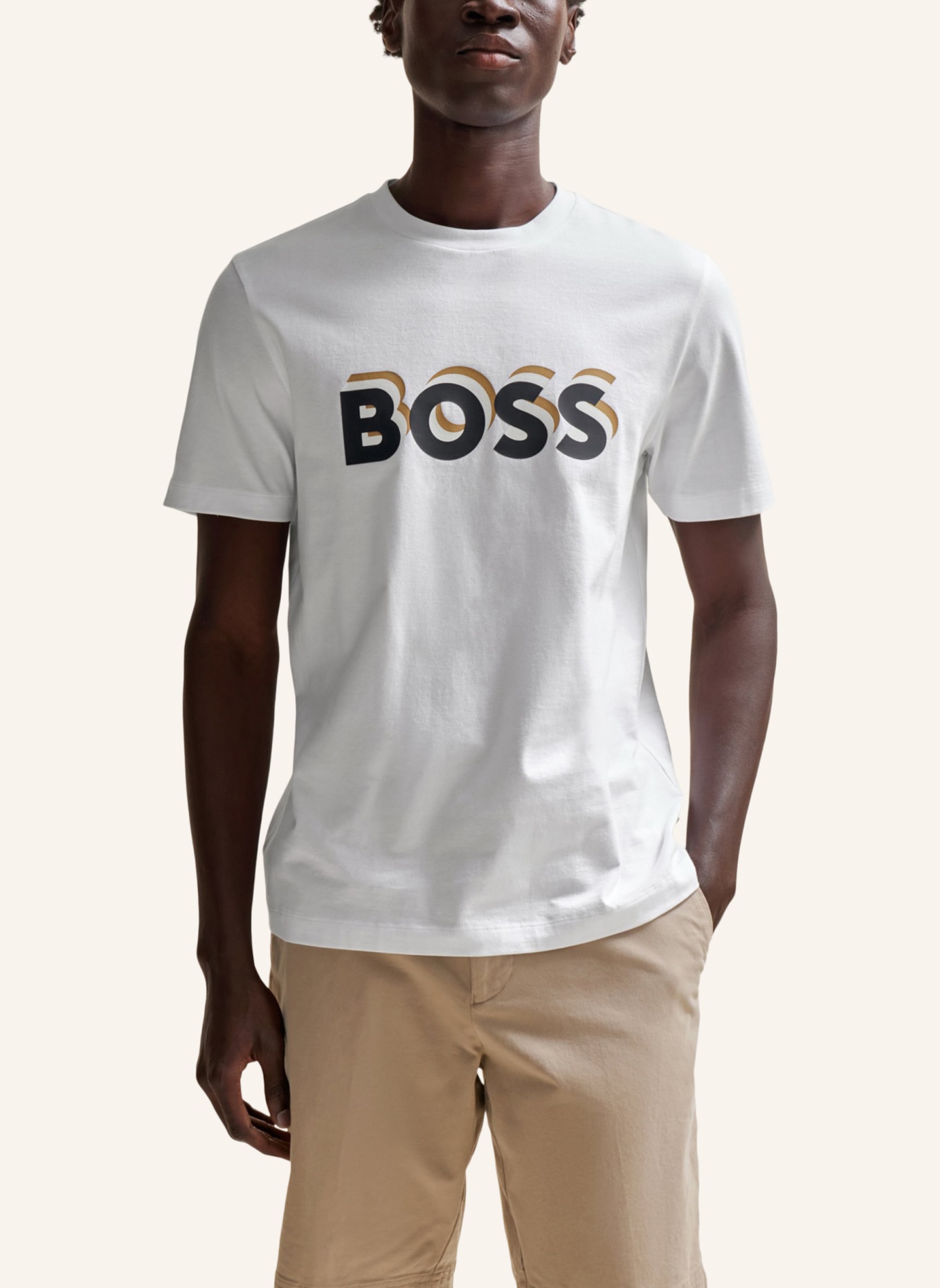 BOSS T-Shirt TIBURT 427 Regular Fit, Farbe: WEISS (Bild 4)