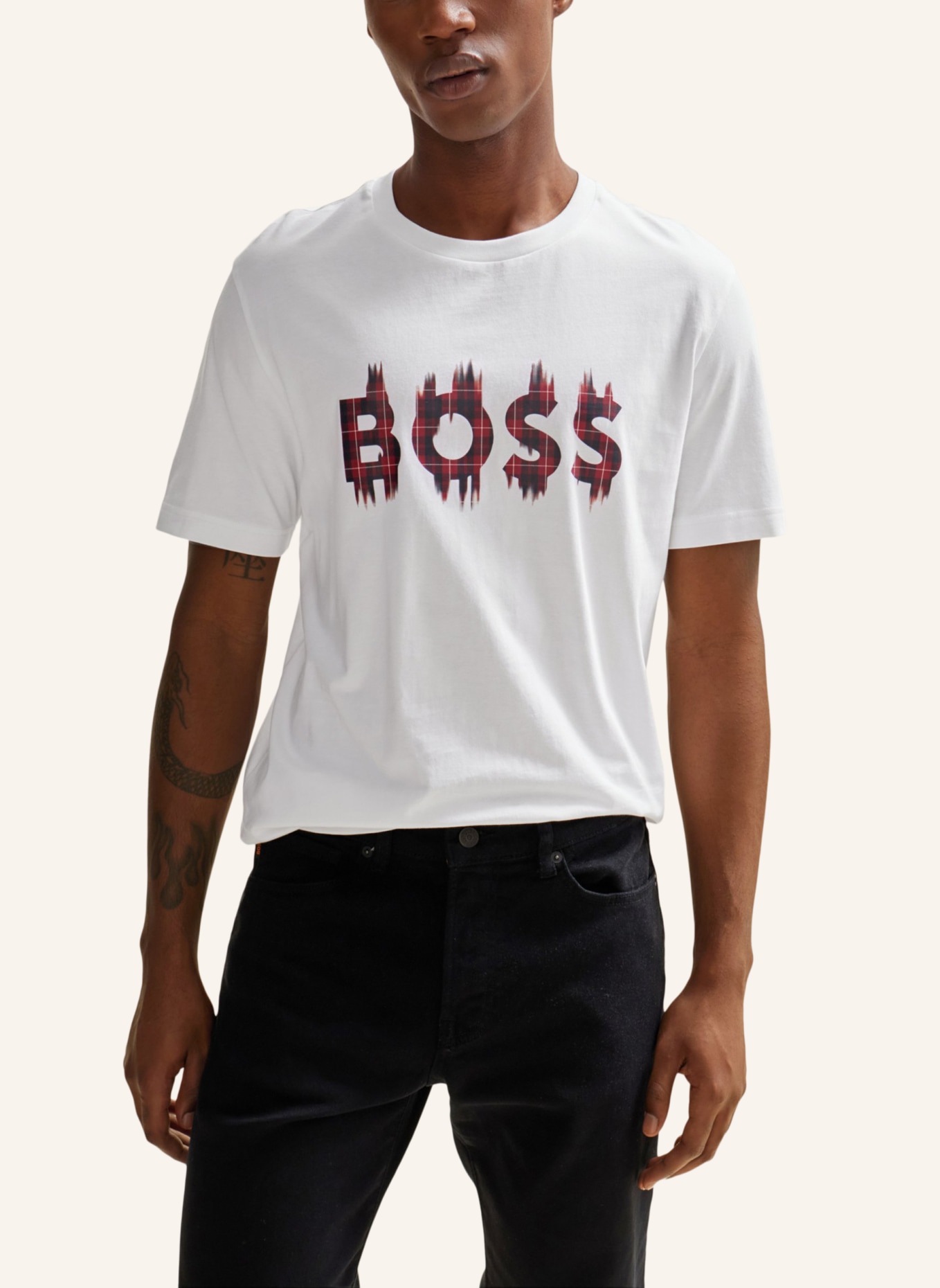 BOSS T-Shirt TEEHEAVYBOSS Regular Fit, Farbe: WEISS (Bild 4)