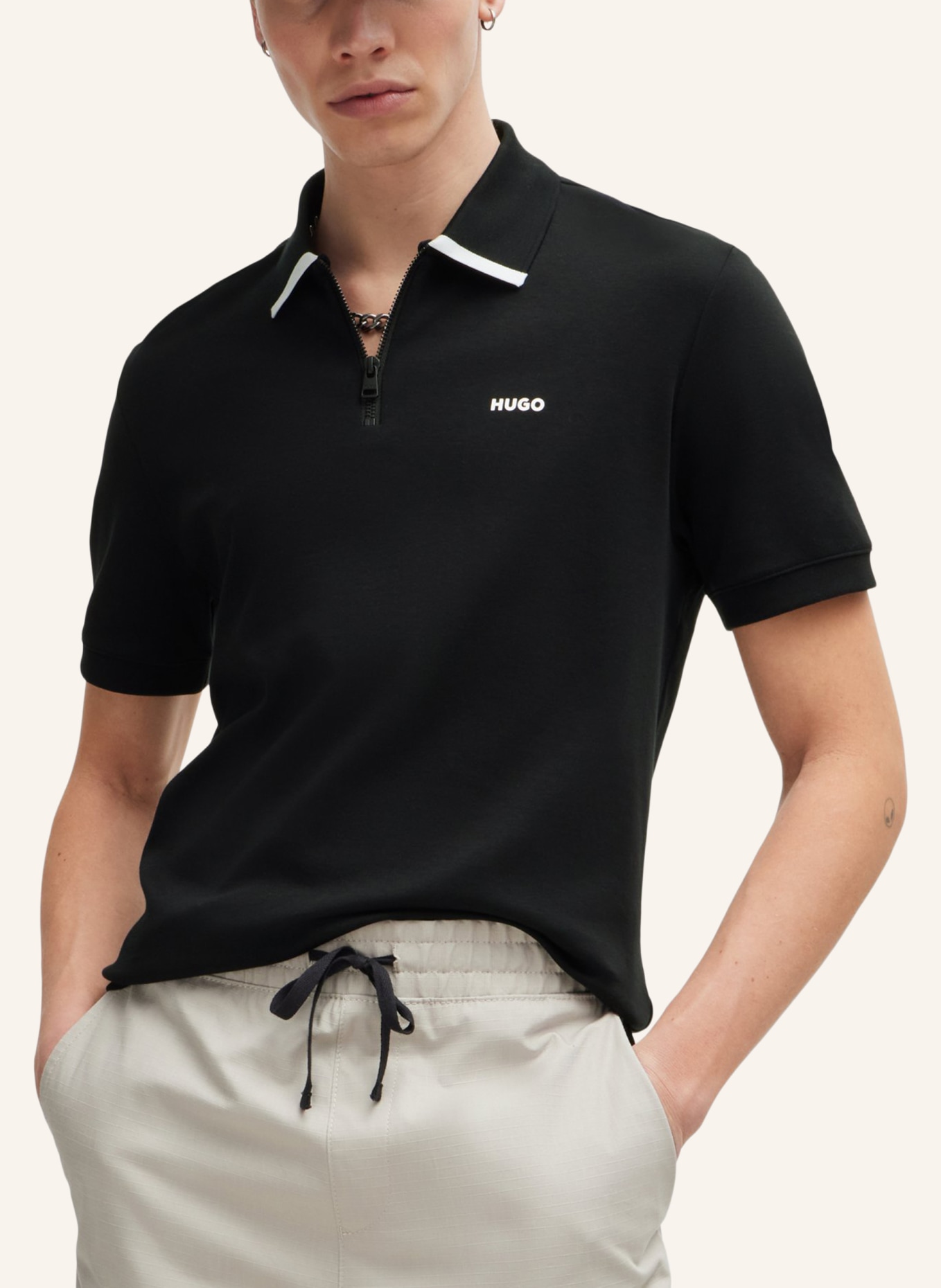 HUGO Poloshirt DALOMINO Regular Fit, Farbe: SCHWARZ (Bild 4)