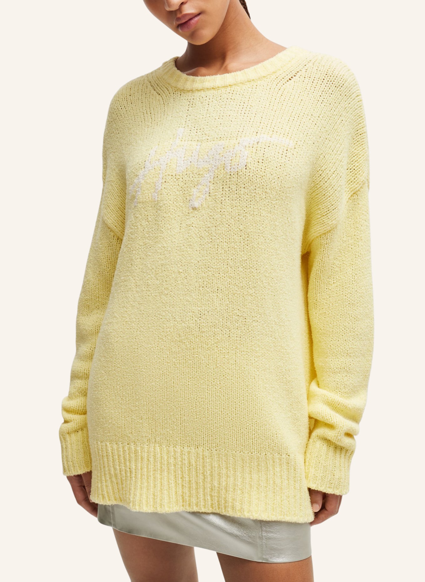 HUGO Pullover SAREED Oversize Fit, Farbe: GELB (Bild 4)