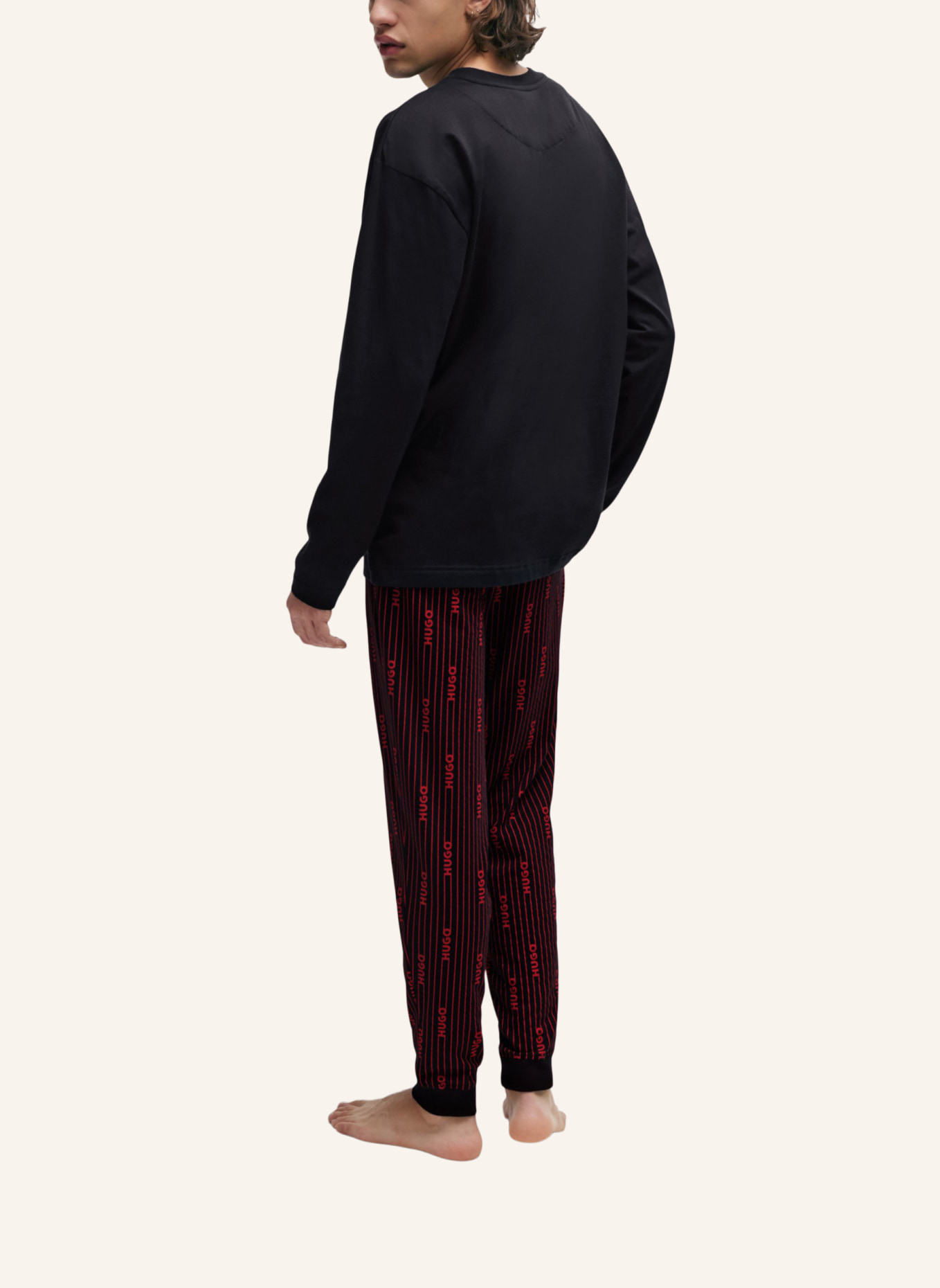 HUGO Pyjama-Set ACID LOGO LONG SET Relaxed Fit, Farbe: SCHWARZ (Bild 5)