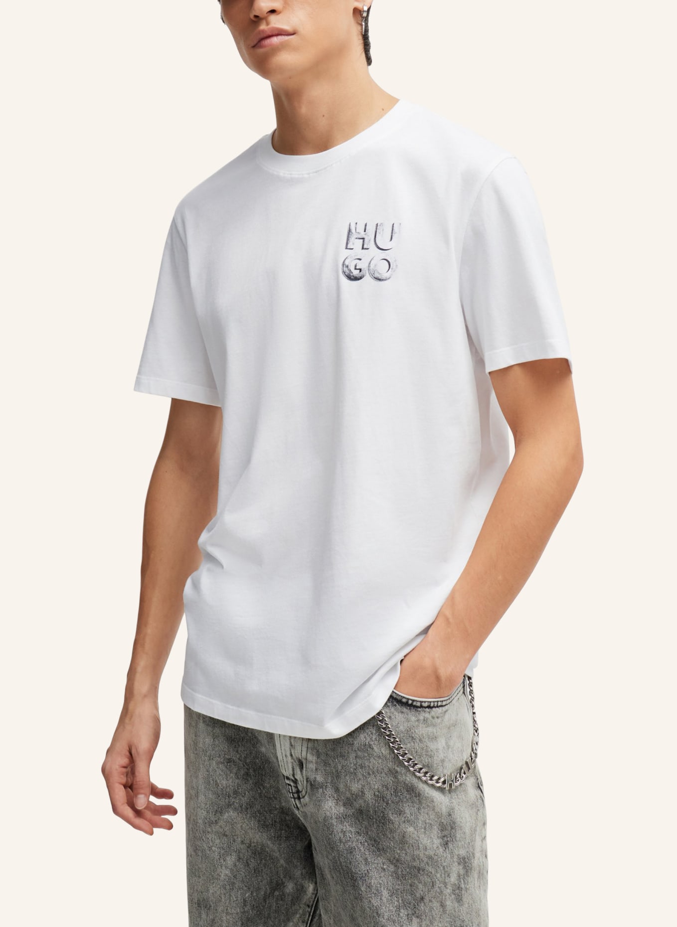 HUGO T-Shirt DETZINGTON241 Regular Fit, Farbe: WEISS (Bild 4)