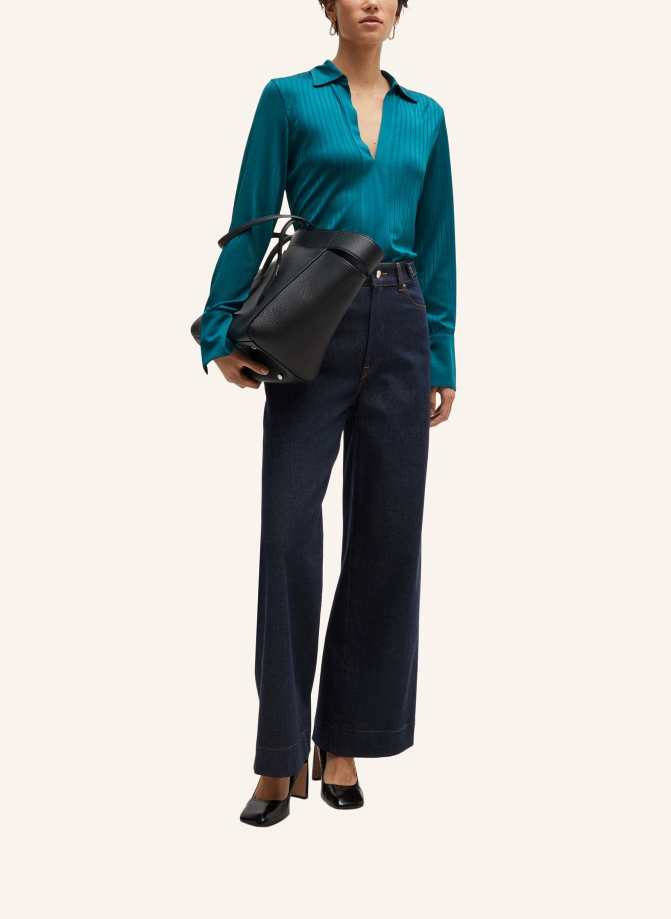 BOSS Casual Bluse ELANTY Slim Fit, Farbe: TÜRKIS (Bild 6)