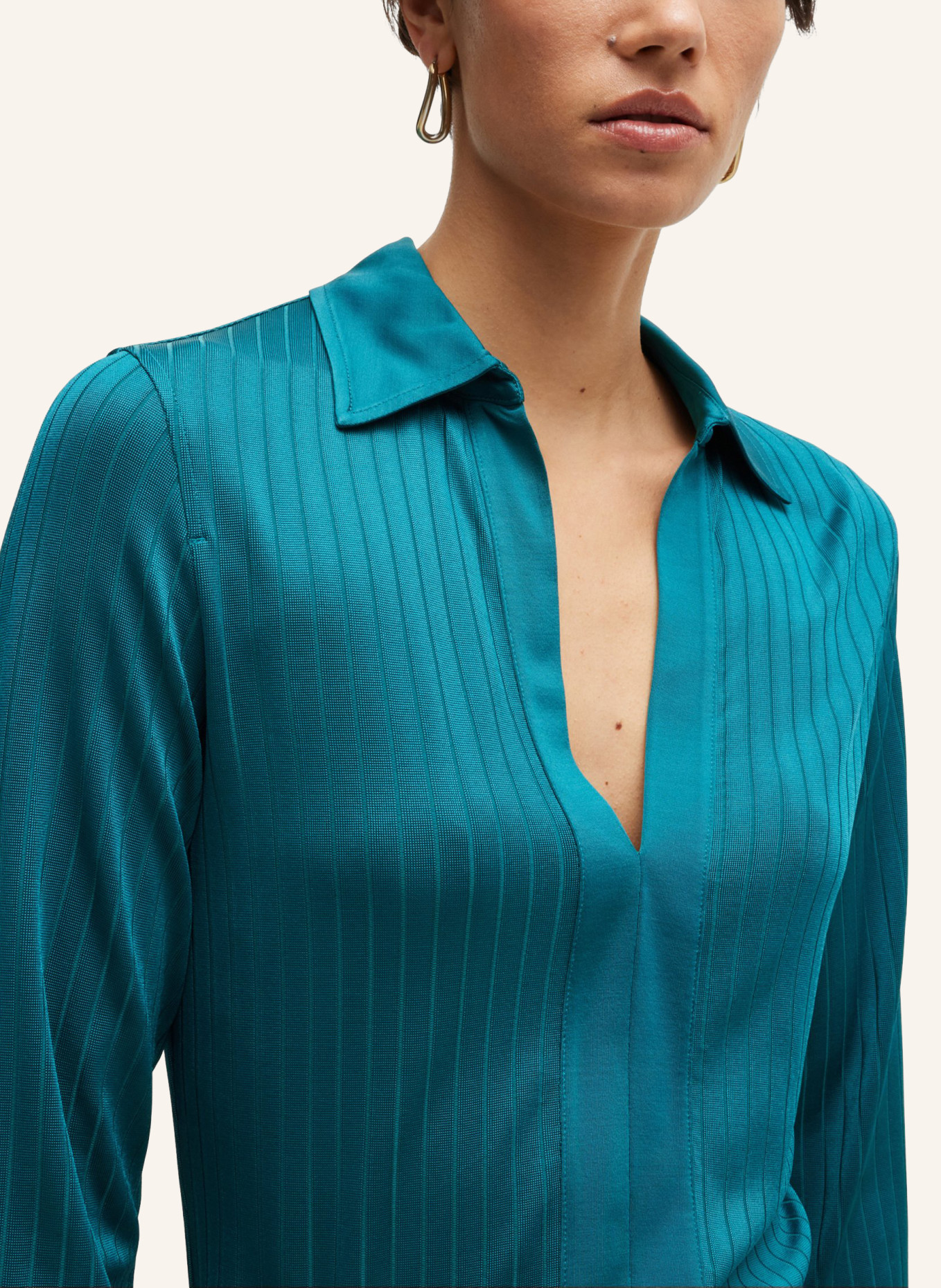 BOSS Casual Bluse ELANTY Slim Fit, Farbe: TÜRKIS (Bild 3)