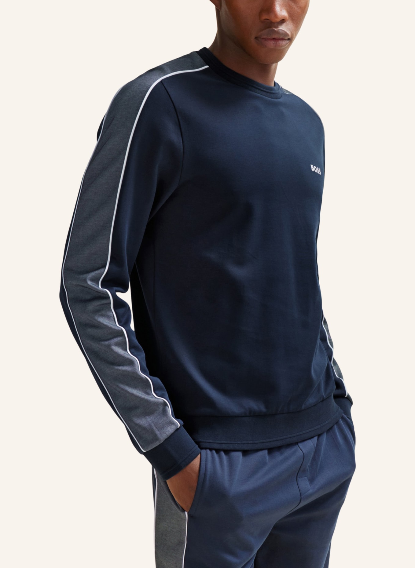 BOSS Loungewear Oberteil TRACKSUIT SWEATSHIRT Regular Fit, Farbe: DUNKELBLAU (Bild 4)