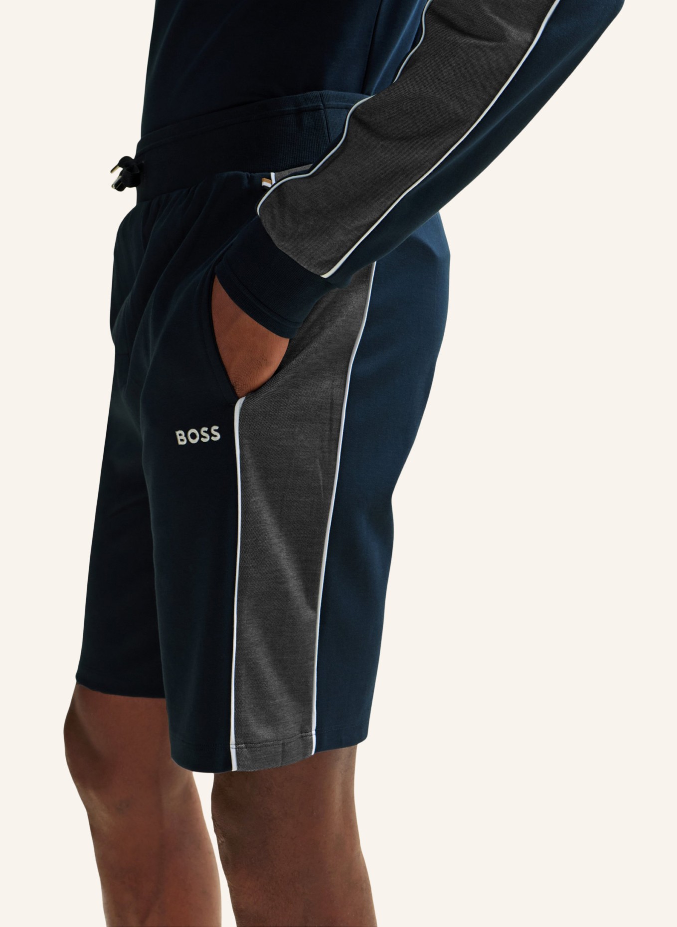 BOSS Loungewear Unterteil TRACKSUIT SHORT, Farbe: DUNKELBLAU (Bild 3)
