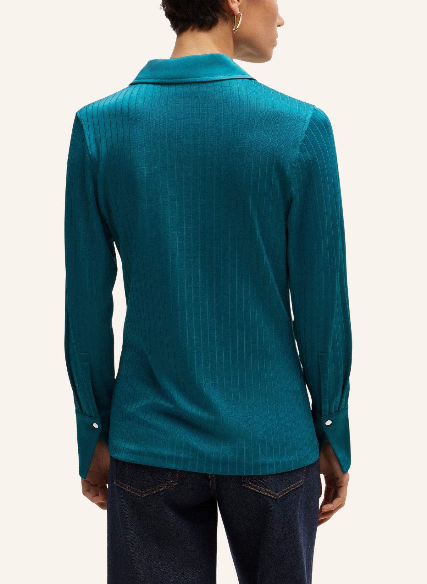 BOSS Casual Bluse ELANTY Slim Fit, Farbe: TÜRKIS (Bild 2)