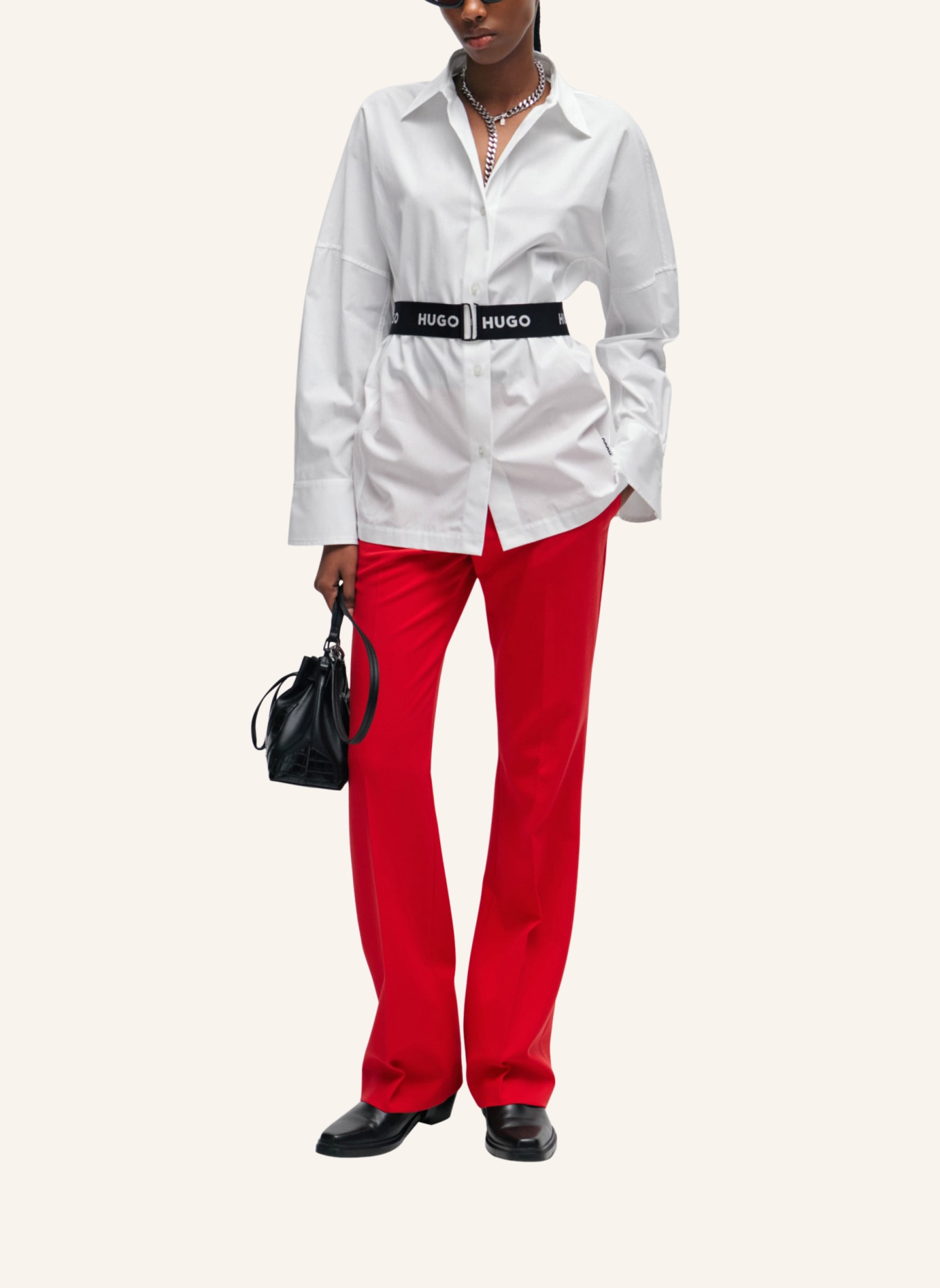 HUGO Business Bluse ETENA Regular Fit, Farbe: WEISS (Bild 6)