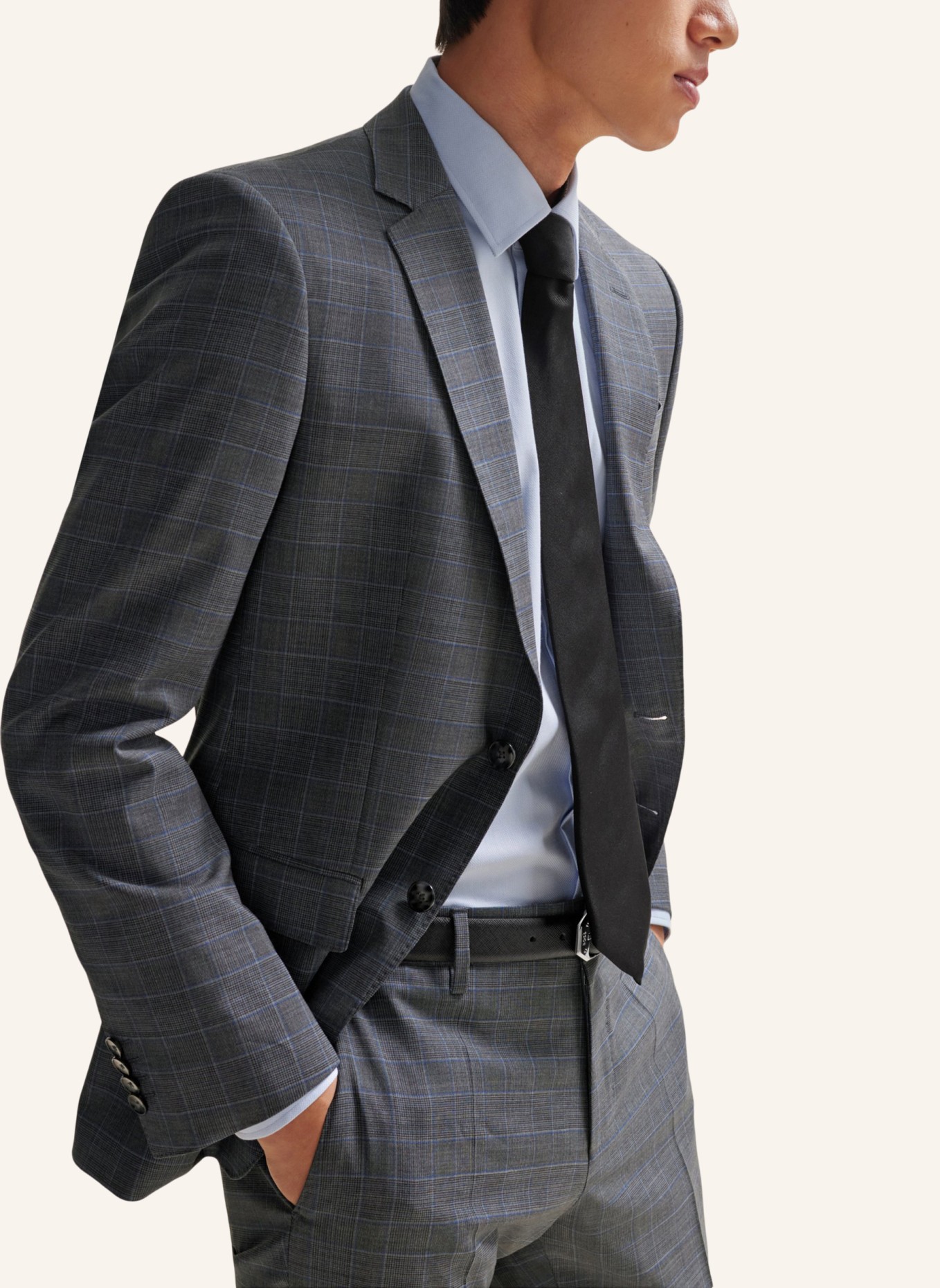 BOSS Business Anzug H-HUGE-2PCS-224 Slim Fit, Farbe: SILBER (Bild 5)