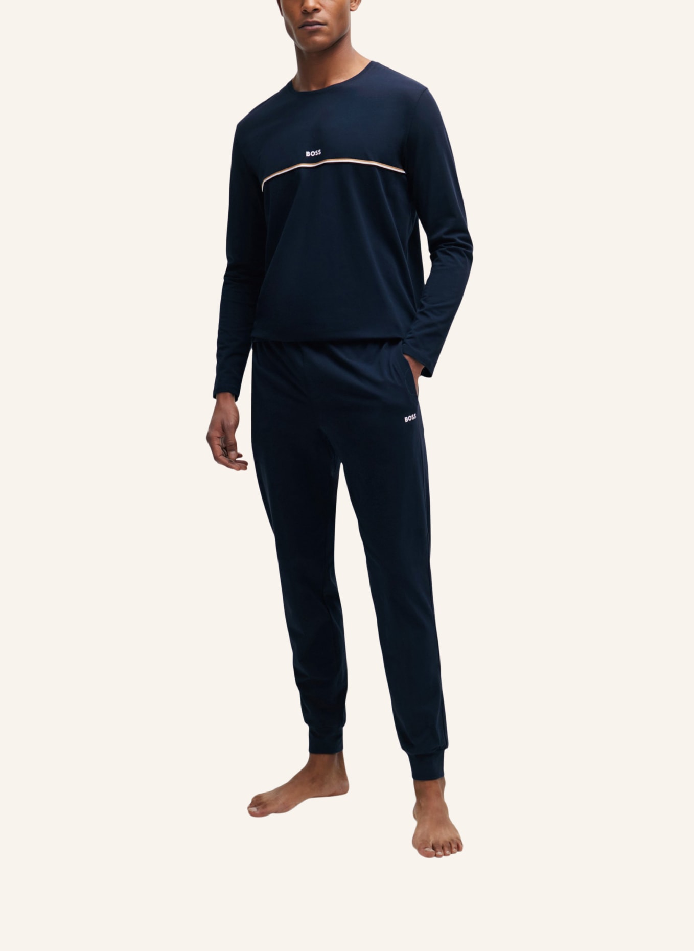BOSS Pyjama-Oberteil UNIQUE LS-SHIRT Regular Fit, Farbe: DUNKELBLAU (Bild 5)
