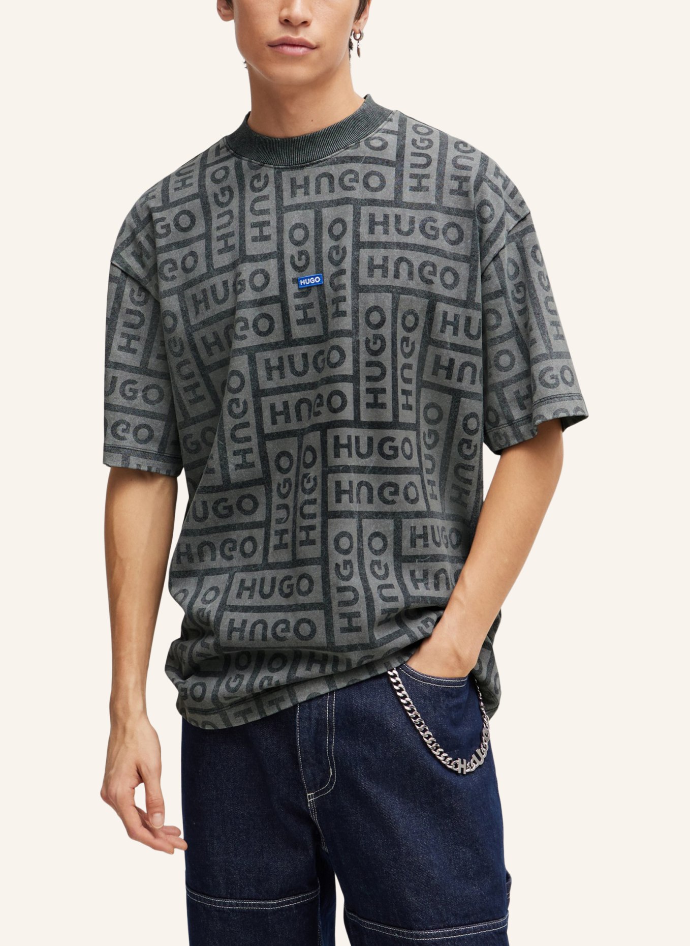 HUGO T-Shirt NIDANE, Farbe: GRAU (Bild 4)