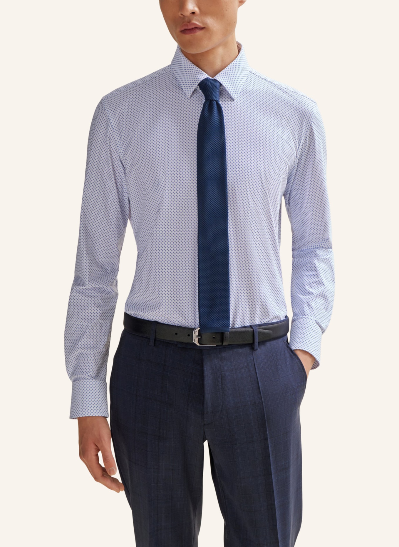 BOSS Krawatte H-KNIT TIE 6 CM-222, Farbe: DUNKELBLAU (Bild 4)