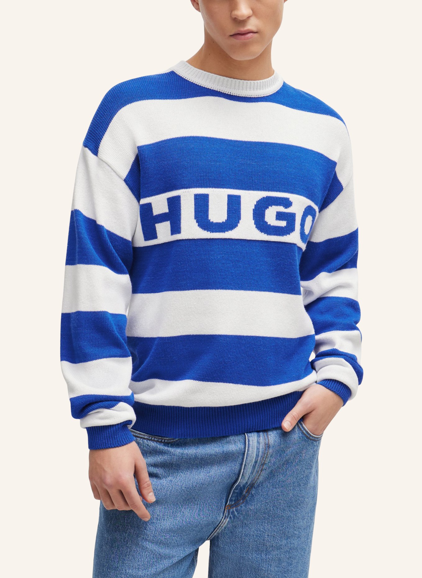 HUGO Pullover SOBUEH Relaxed Fit, Farbe: DUNKELBLAU (Bild 4)
