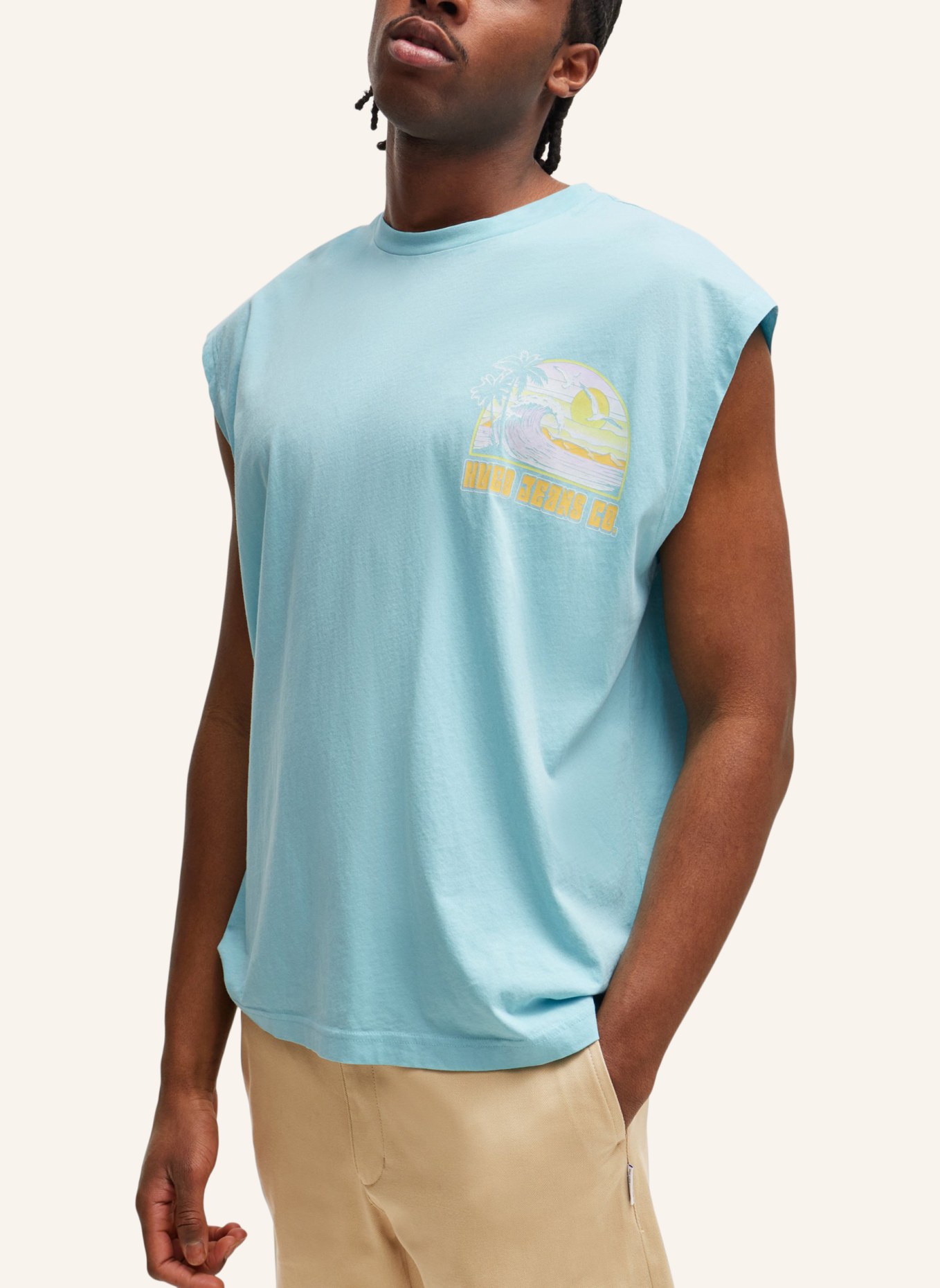 HUGO T-Shirt NARADISE Regular Fit, Farbe: TÜRKIS (Bild 3)