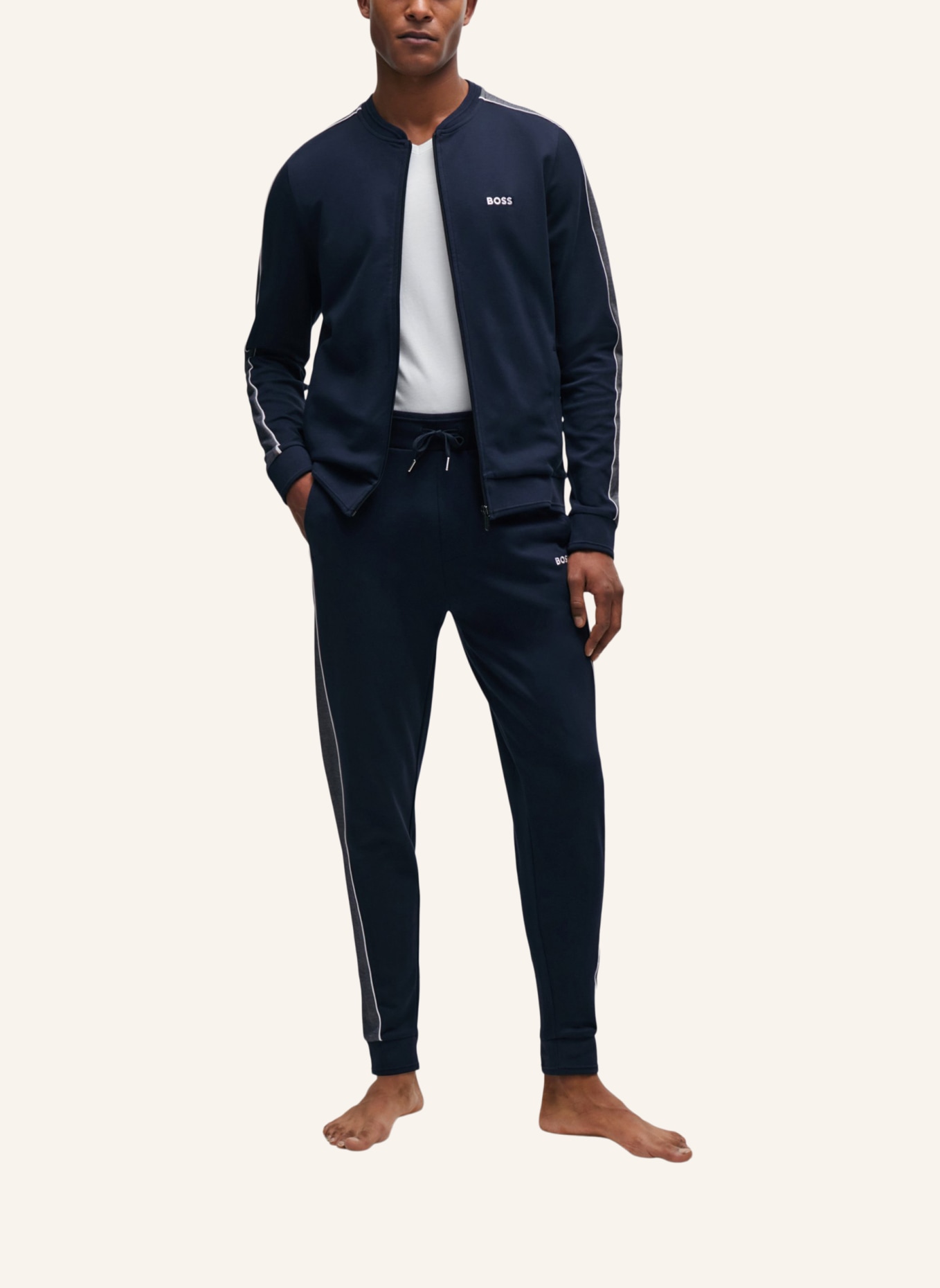 BOSS Loungewear Jacke TRACKSUIT COL JACKET Regular Fit, Farbe: DUNKELBLAU (Bild 5)
