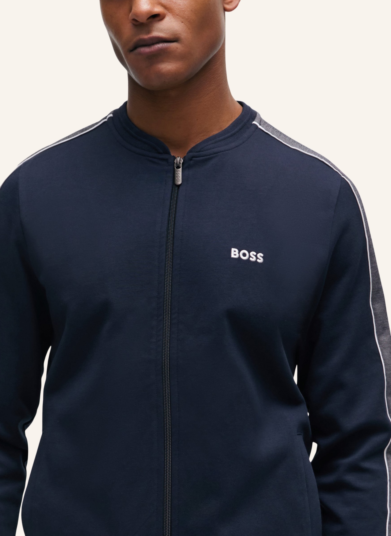 BOSS Loungewear Jacke TRACKSUIT COL JACKET Regular Fit, Farbe: DUNKELBLAU (Bild 3)