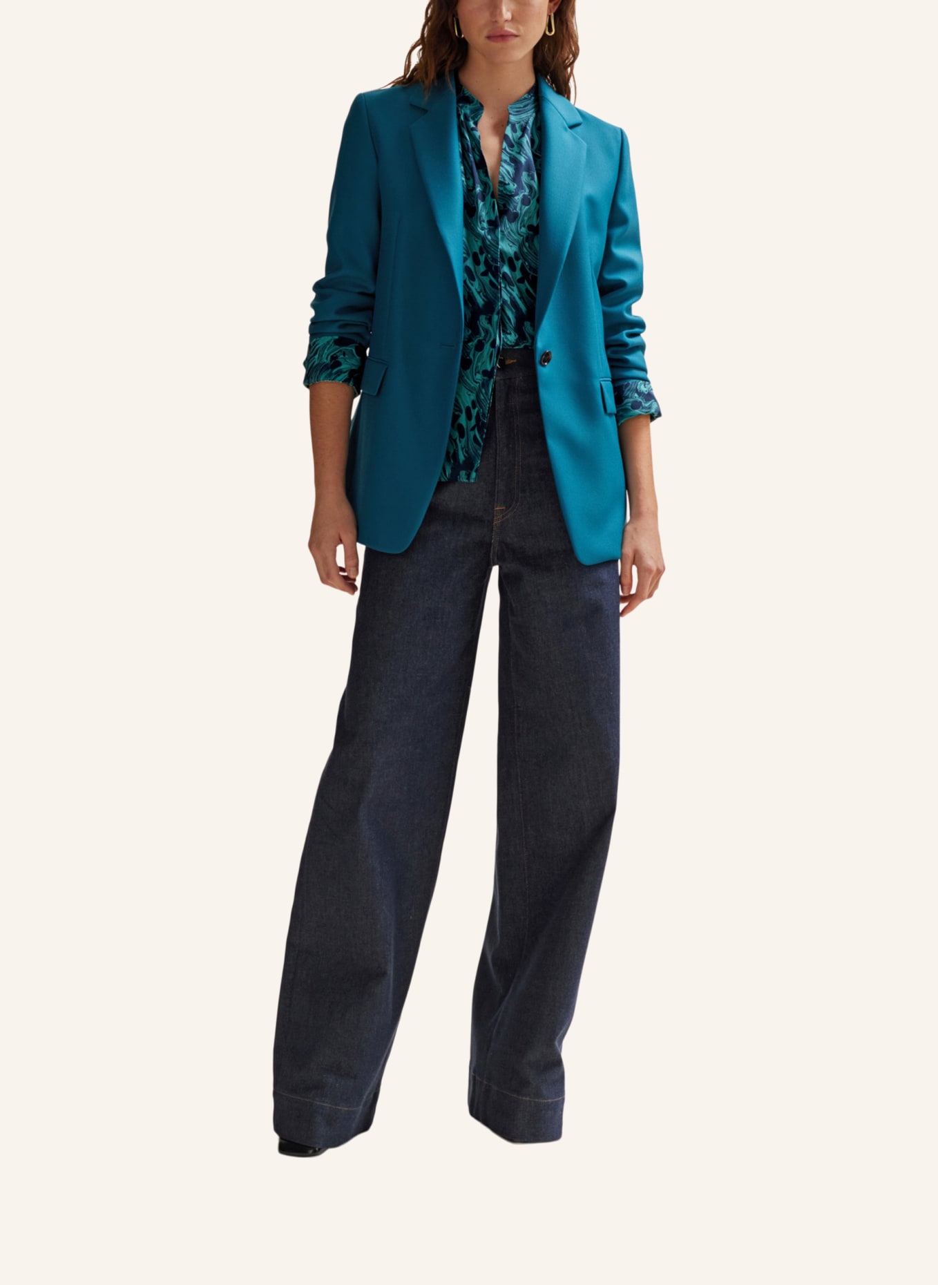 BOSS Business Bluse BANORA18 Regular Fit, Farbe: BLAU (Bild 6)