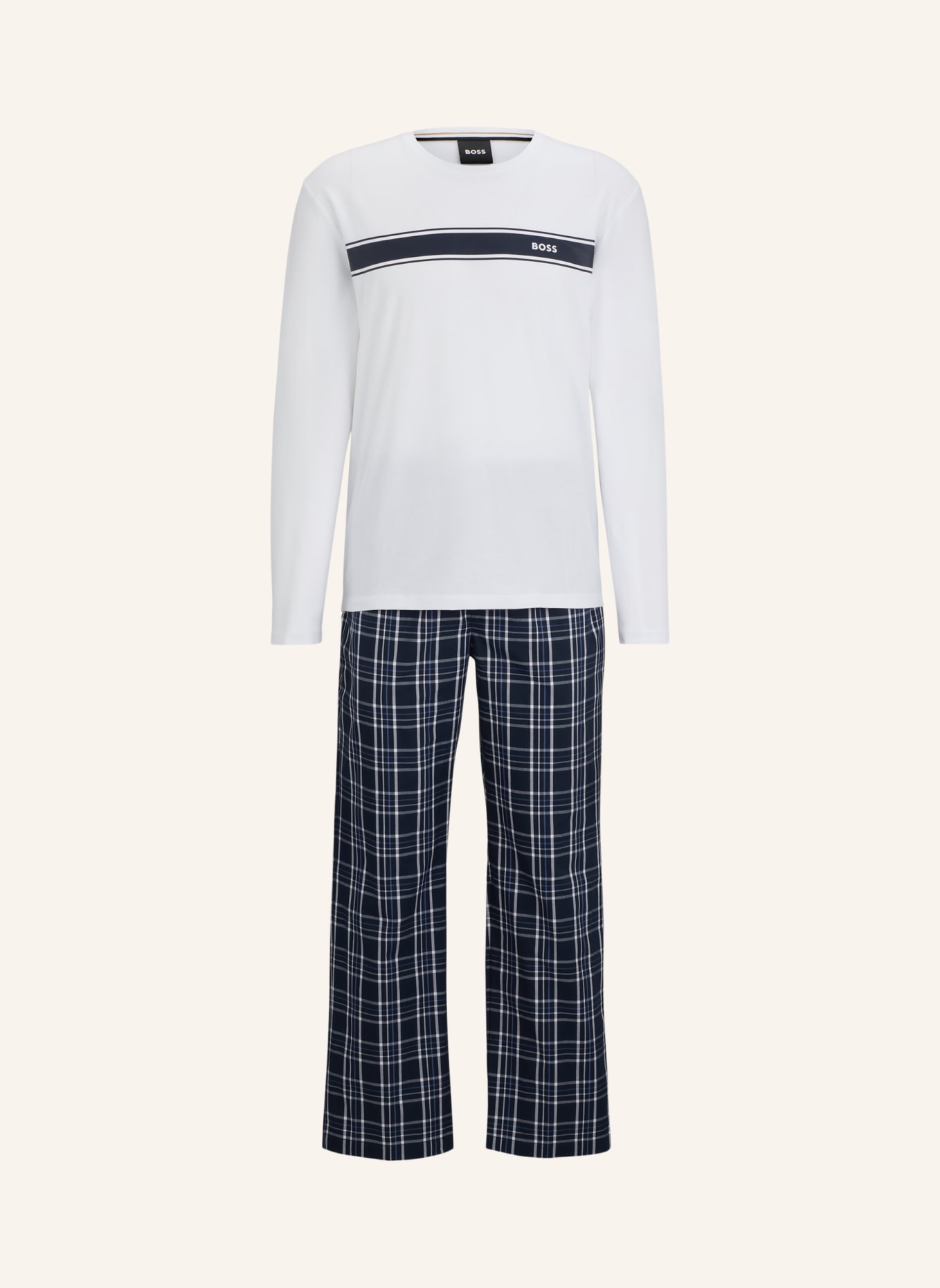BOSS Pyjama-Set URBAN LONG SET, Farbe: DUNKELBLAU (Bild 1)