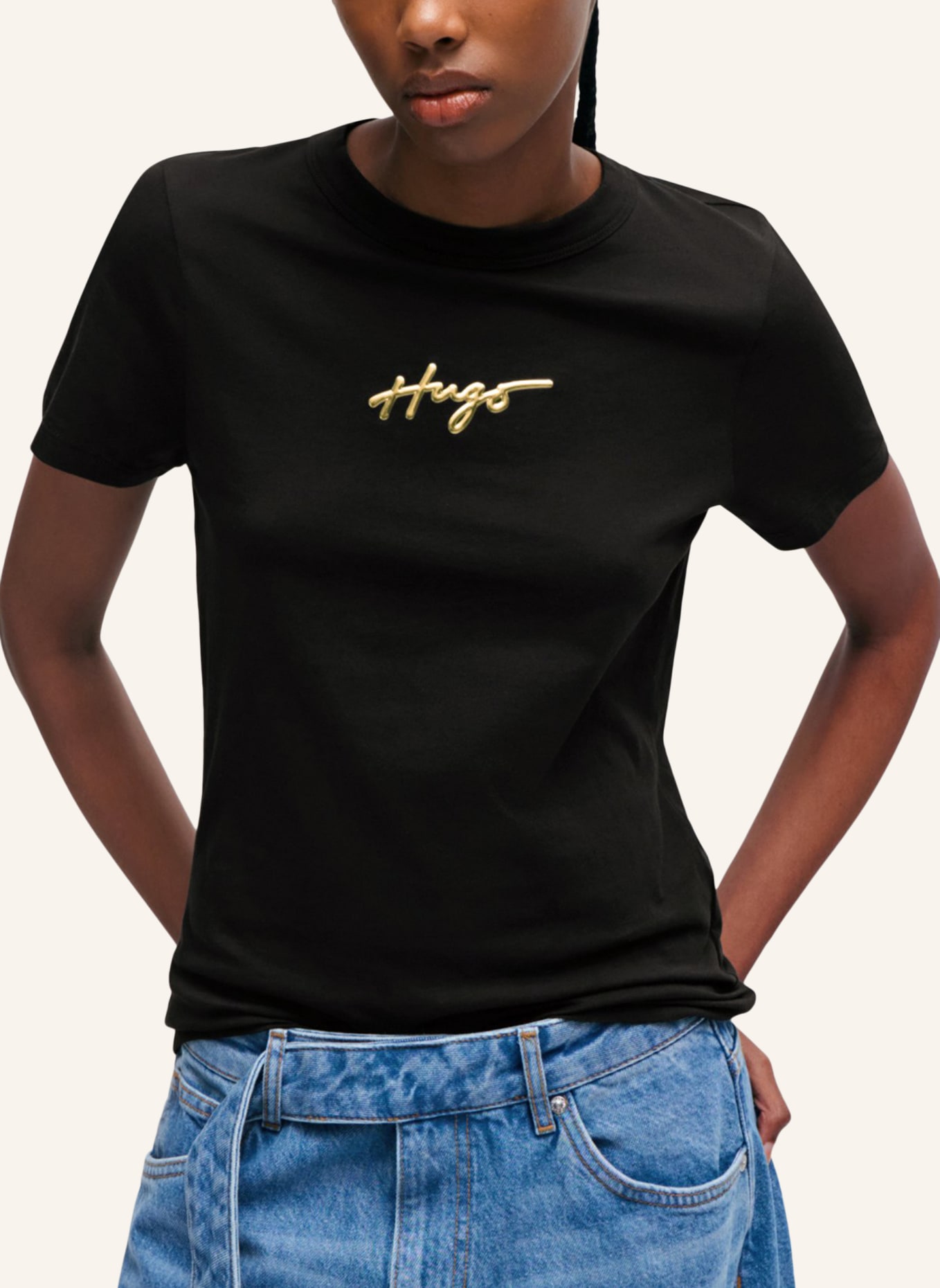 HUGO T-Shirt CLASSIC TEE_4 Regular Fit, Farbe: SCHWARZ (Bild 4)