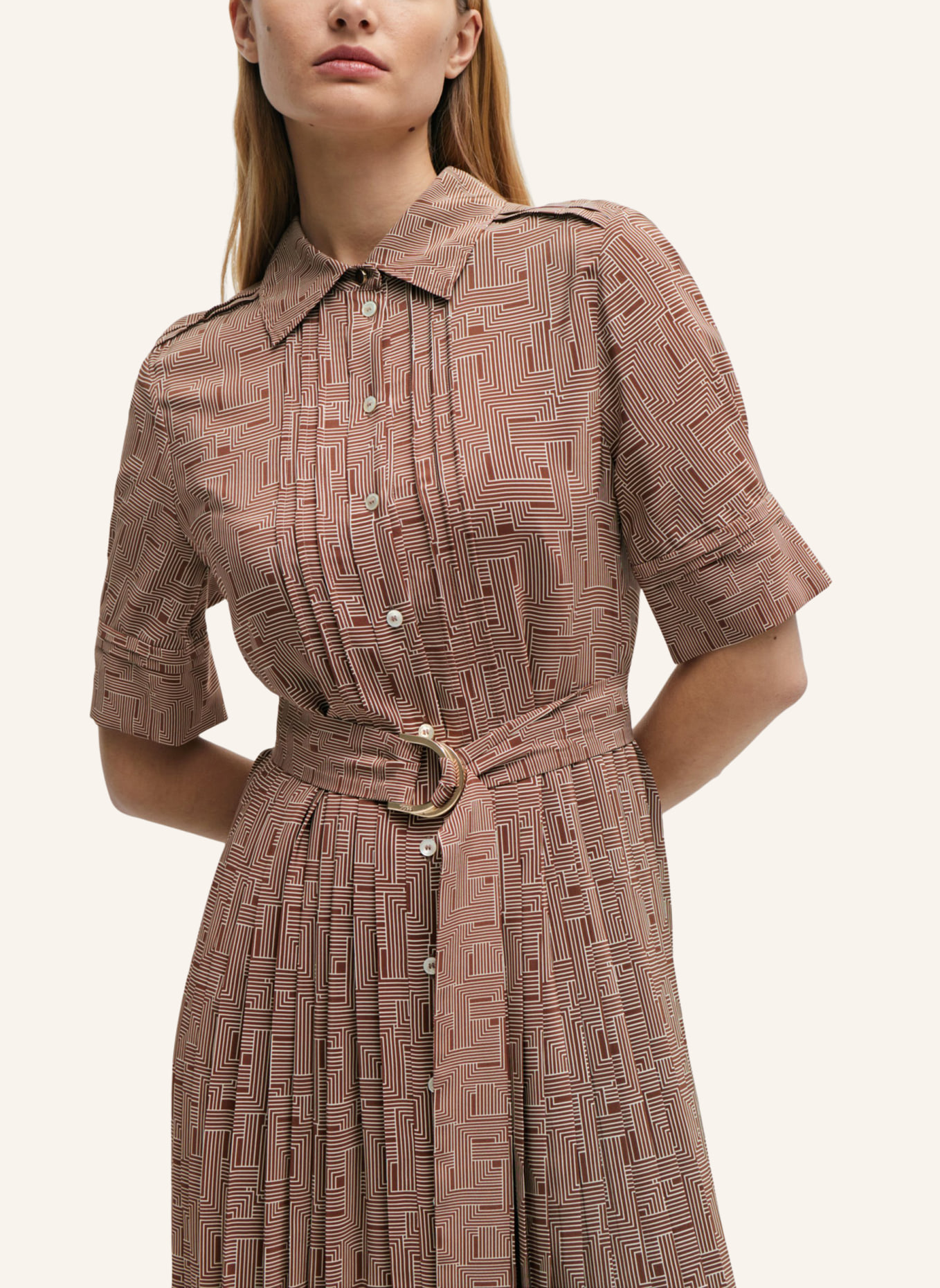 BOSS Business Kleid DAFALTI1 Slim Fit, Farbe: DUNKELROT (Bild 3)