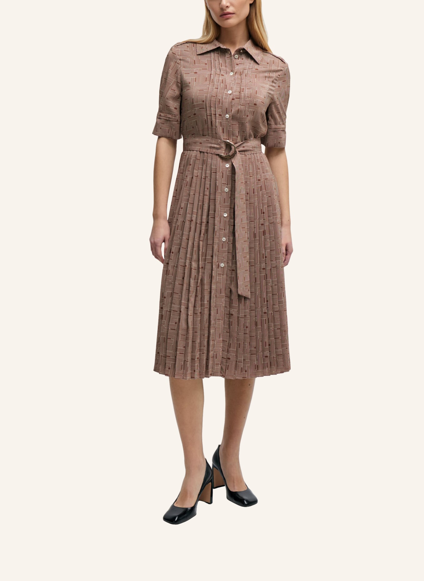 BOSS Business Kleid DAFALTI1 Slim Fit, Farbe: DUNKELROT (Bild 5)