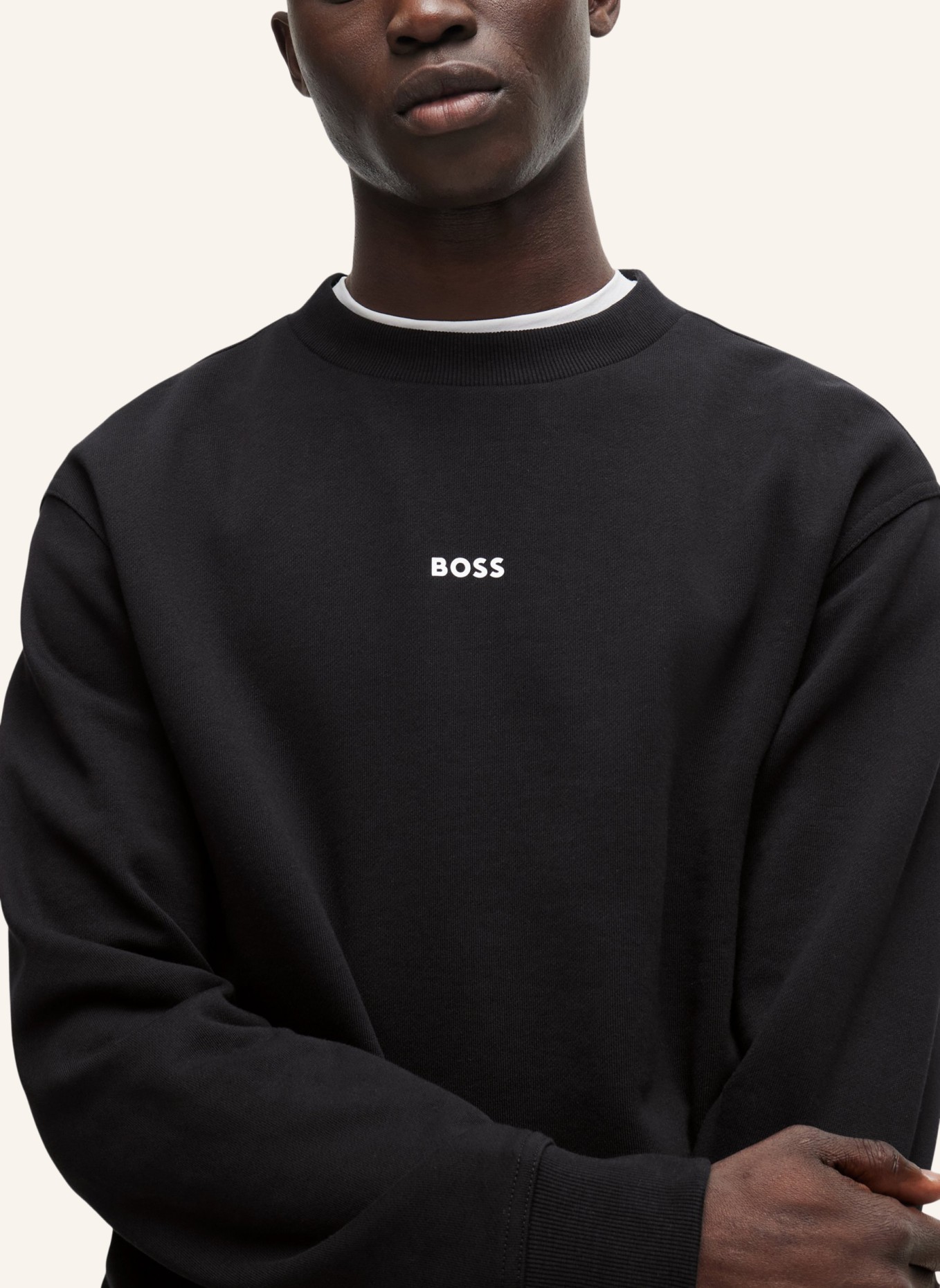 BOSS Sweatshirt WESMALLCREW Relaxed Fit, Farbe: SCHWARZ (Bild 3)