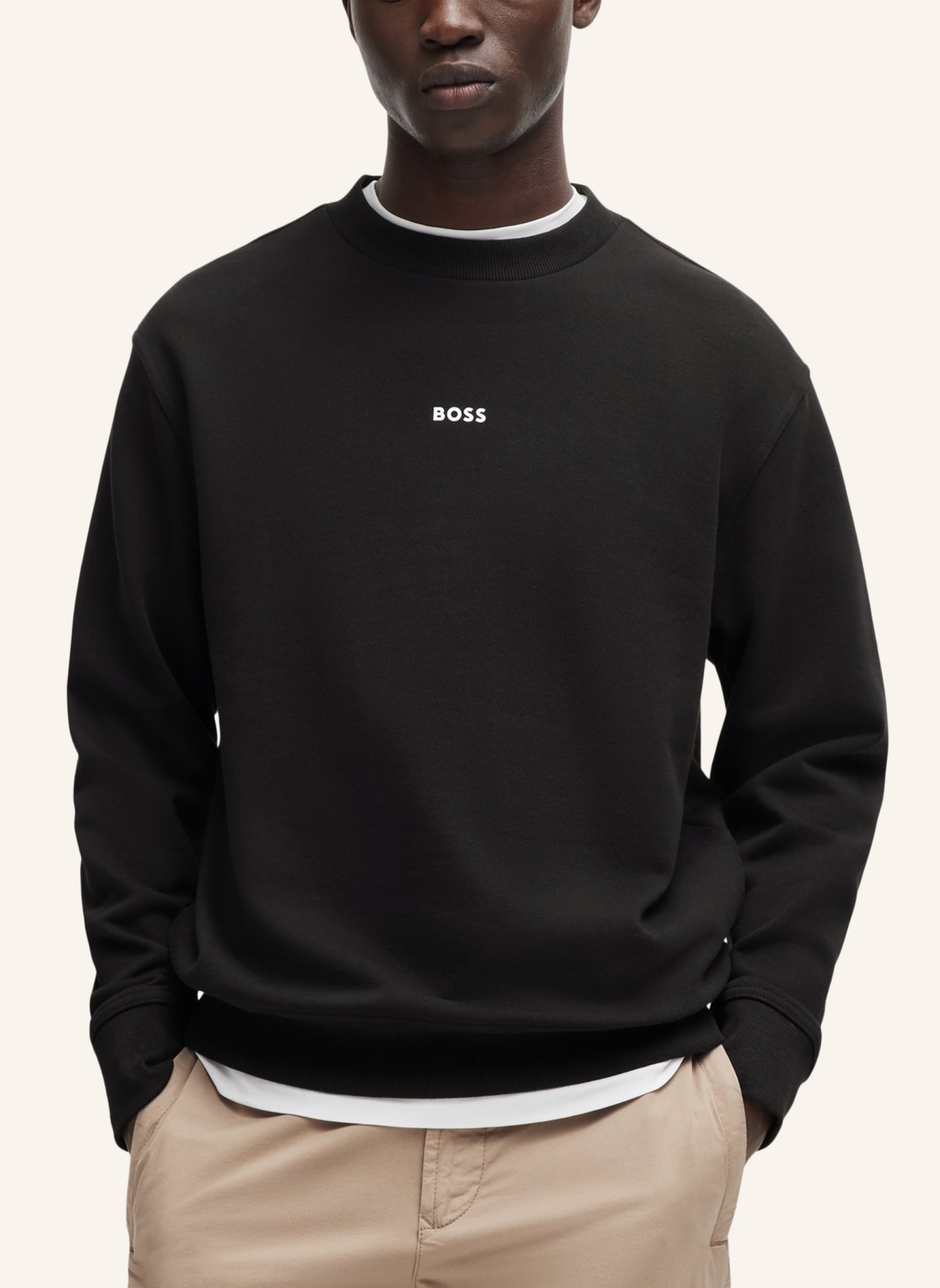 BOSS Sweatshirt WESMALLCREW Relaxed Fit, Farbe: SCHWARZ (Bild 4)