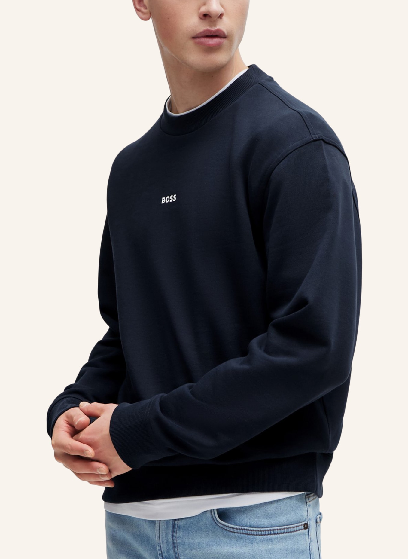 BOSS Sweatshirt WESMALLCREW Relaxed Fit, Farbe: DUNKELBLAU (Bild 4)