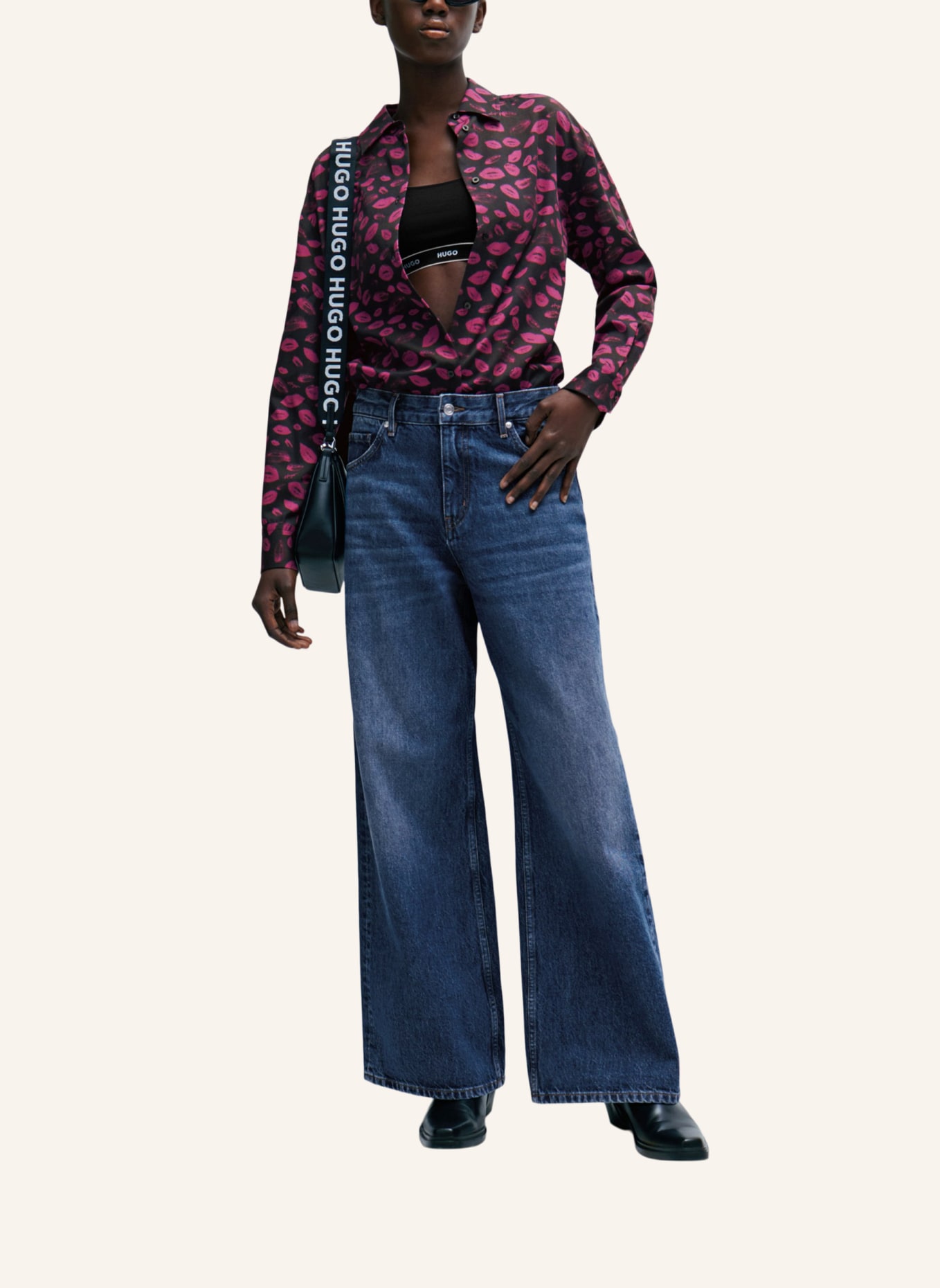 HUGO Business Bluse THE BOYFRIEND SHIRT Oversize Fit, Farbe: PINK (Bild 6)