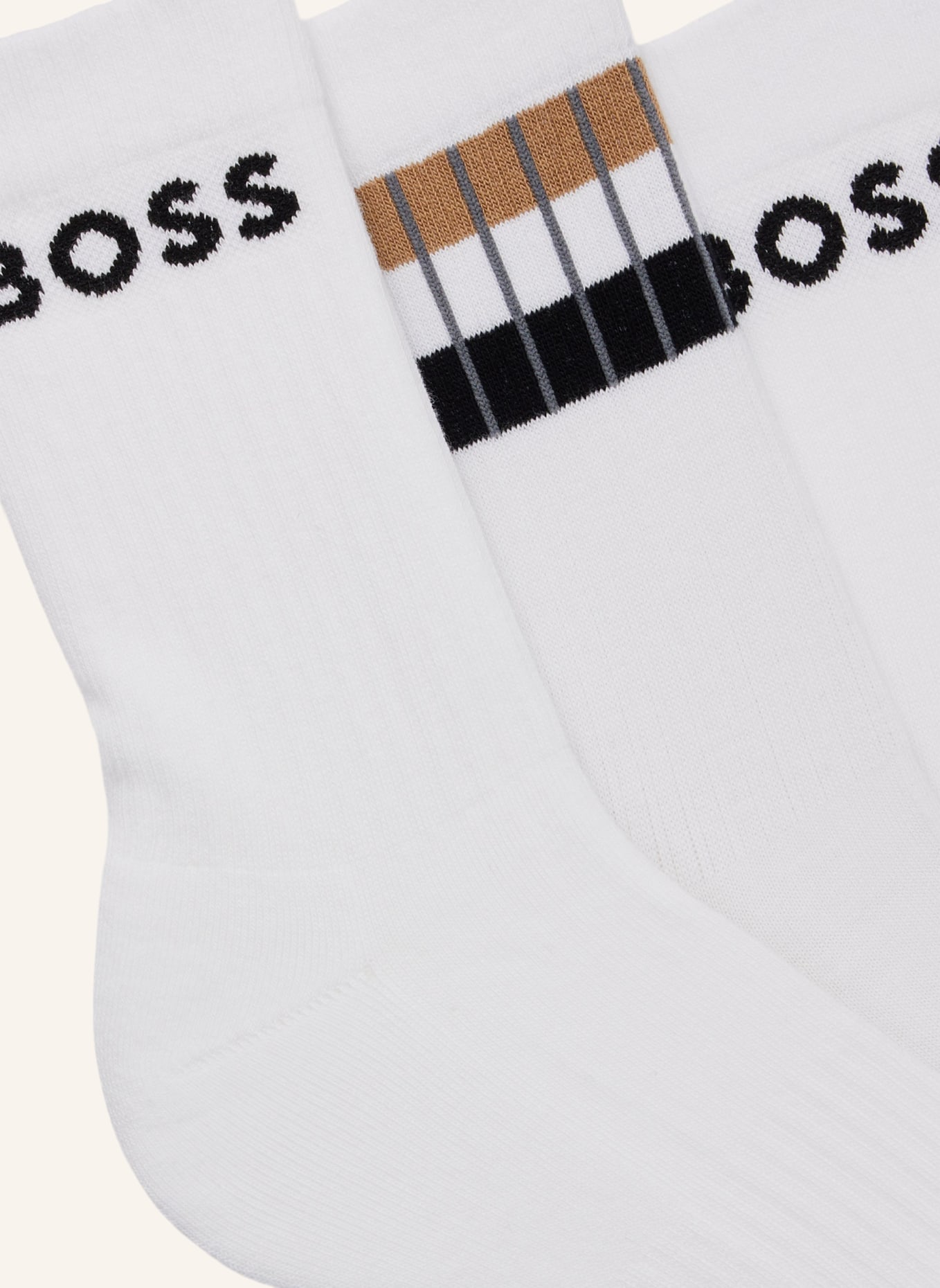 BOSS Casual Socken 3P QS RIB STRIPE CC, Farbe: WEISS (Bild 2)