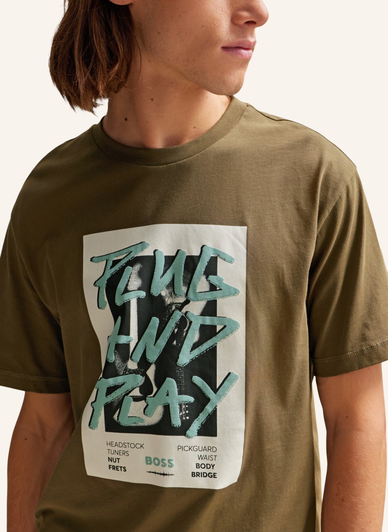 BOSS T-Shirt TEEPANTERA Regular Fit, Farbe: BRAUN (Bild 3)