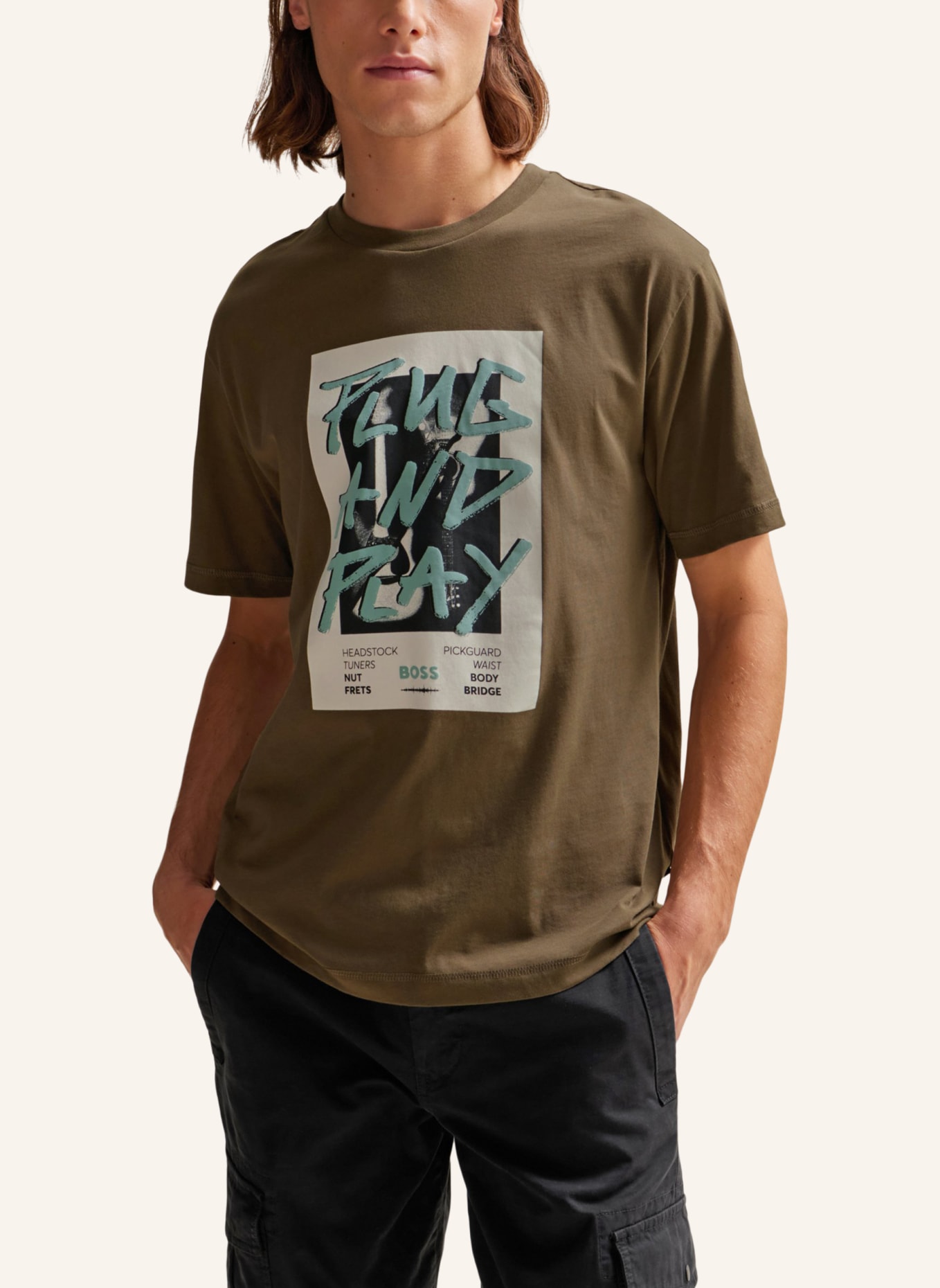 BOSS T-Shirt TEEPANTERA Regular Fit, Farbe: BRAUN (Bild 4)